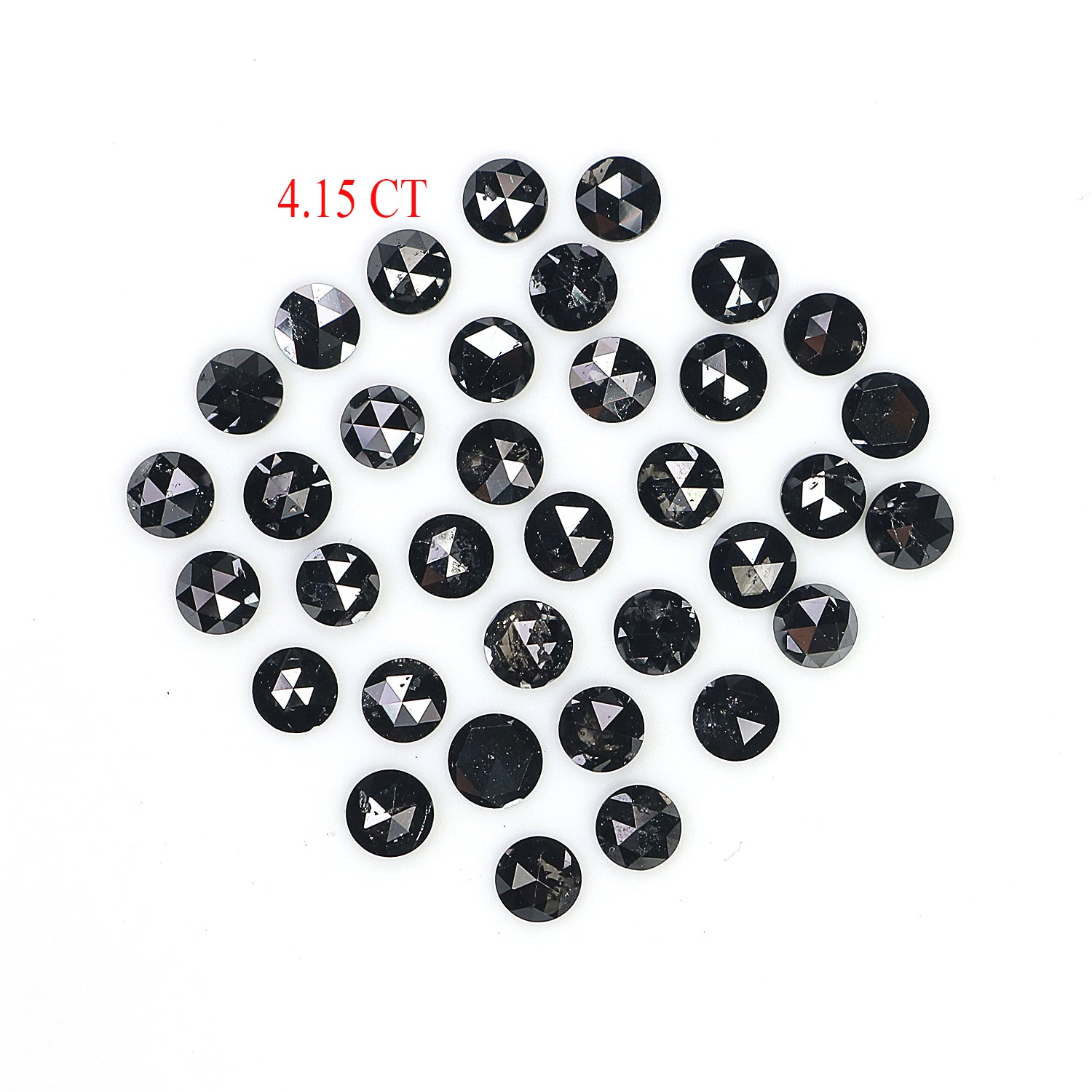 4.15 CT Natural Loose Round Rose Cut Diamond Black Color Round Shape Diamond 3.10 MM Natural Loose Black Color Round Rose Cut Diamond LQ1750