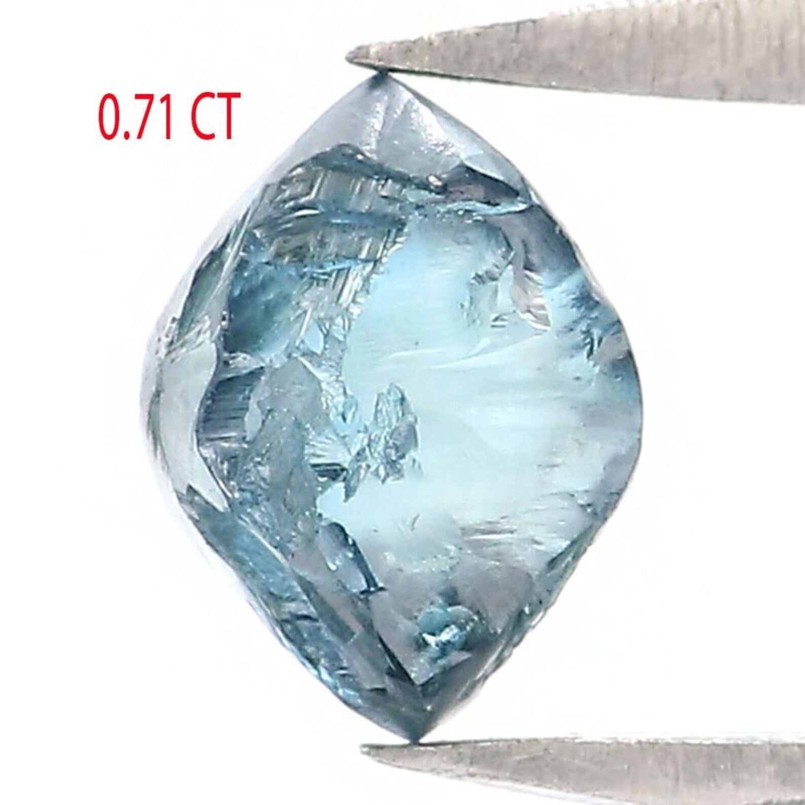 0.71 CT Natural Loose Rough Shape Diamond Blue Color Rough Cut Diamond 5.85 MM Natural Loose Diamond Blue Rough Irregular Cut Diamond NQ2033