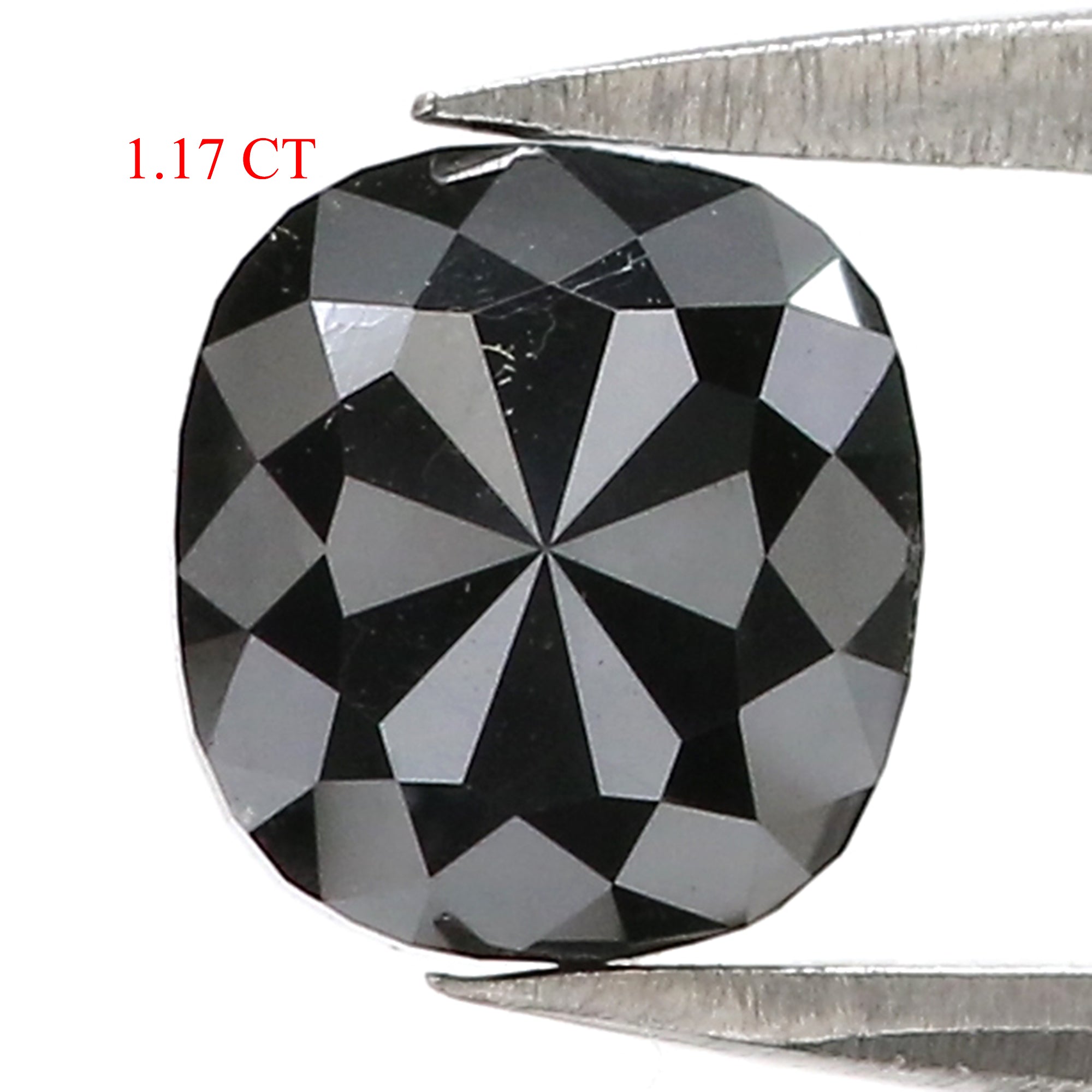 1.17 CT Natural Loose Cushion Shape Diamond Black Color Cushion Diamond 6.60 MM Natural Loose Black Color Cushion Rose Cut Diamond LQ7725