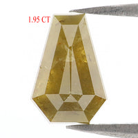 Natural Loose Coffin Diamond, Yellow Color Coffin Diamond Natural Loose Diamond Coffin Rose Cut Diamond 1.95 CT Coffin Shape Diamond KDL9830