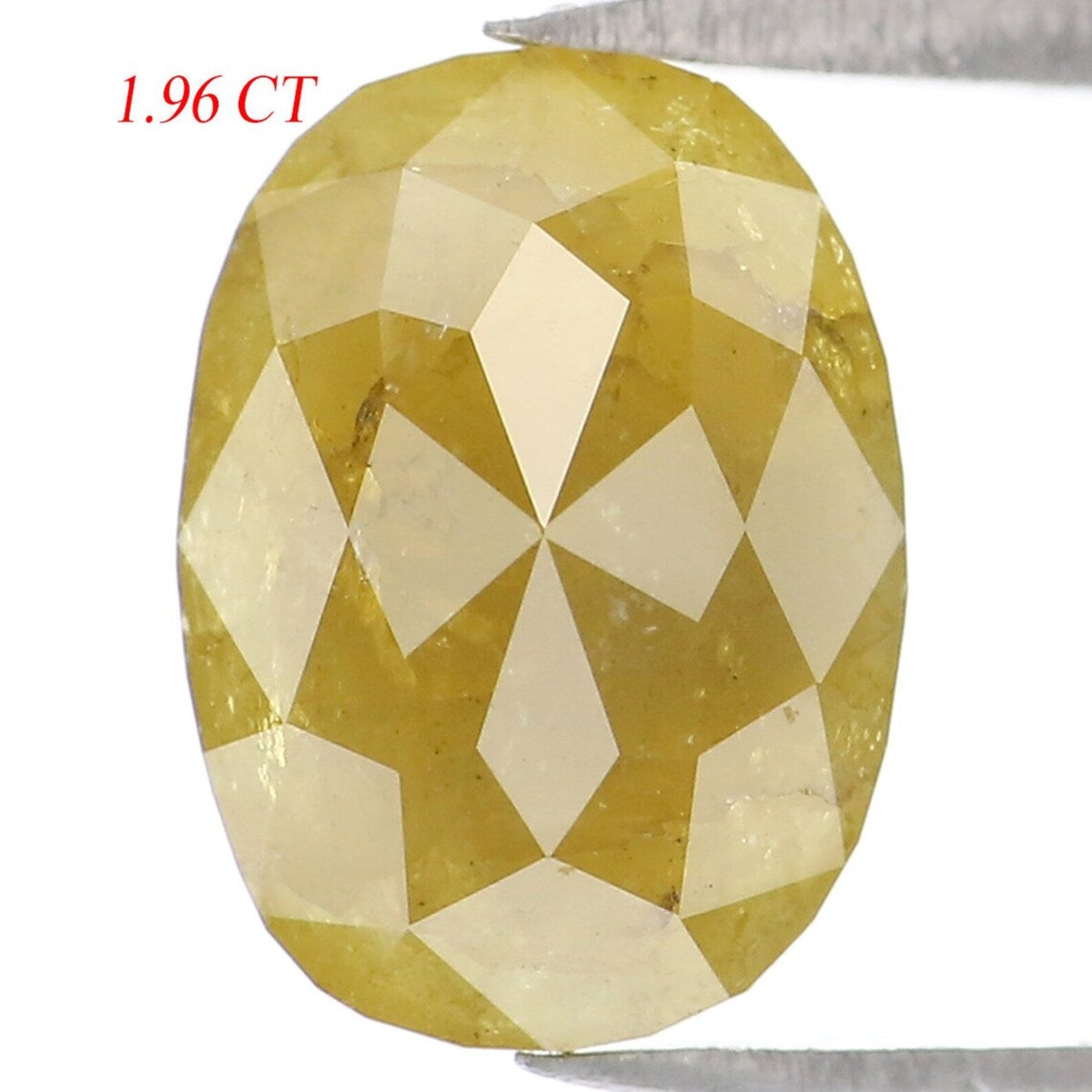 1.96 CT Natural Loose Oval Shape Diamond Yellow Green Color Oval Cut Diamond 9.30 MM Natural Loose Diamond Oval Rose Cut Diamond NQ9841