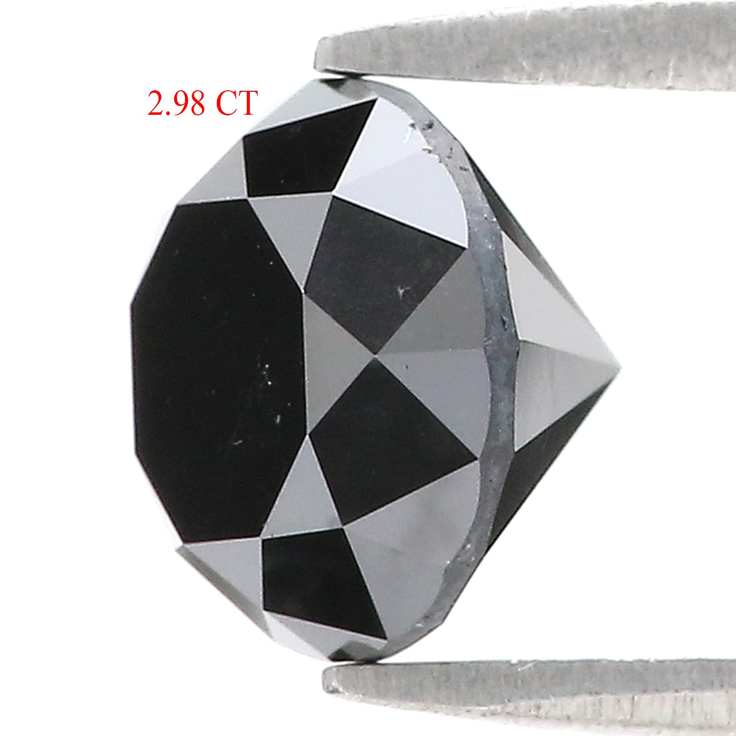2.98 Ct Natural Loose Round Shape Diamond Black Color Round Cut Diamond 8.15 MM Natural Black Diamond Round Brilliant Cut Diamond LQ407