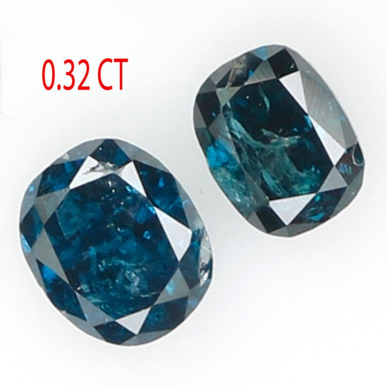 0.32 CT Natural Loose Oval Shape Pair Diamond Blue Color Oval Diamond 3.80 MM Natural Diamond Blue Color Oval Brilliant Cut Diamond NQ9764