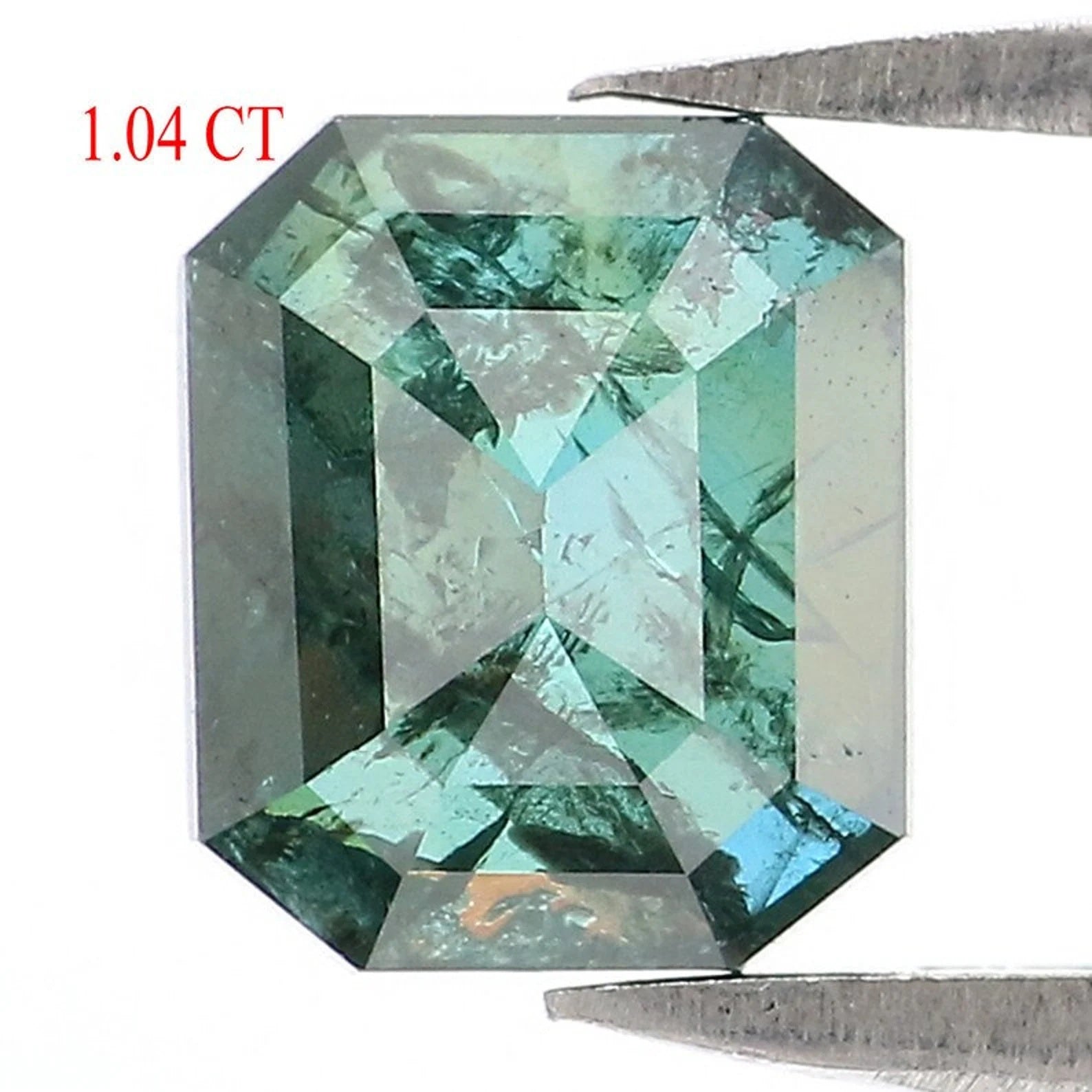 1.04 CT Natural Loose Emerald Shape Diamond Blue Color Emerald Diamond 6.60 MM Natural Diamond Green Color Emerald Rose Cut Diamond QN9396
