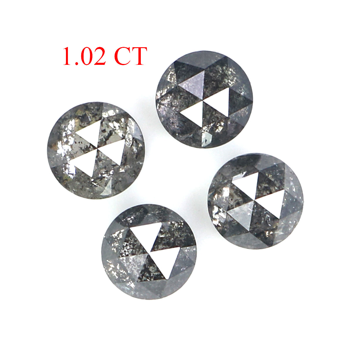 1.02 Ct Natural Loose Round Rose Cut Diamond Salt And Pepper Round Shape Diamond 3.65 MM Natural Black Grey Round Rose Cut Diamond LQ2787