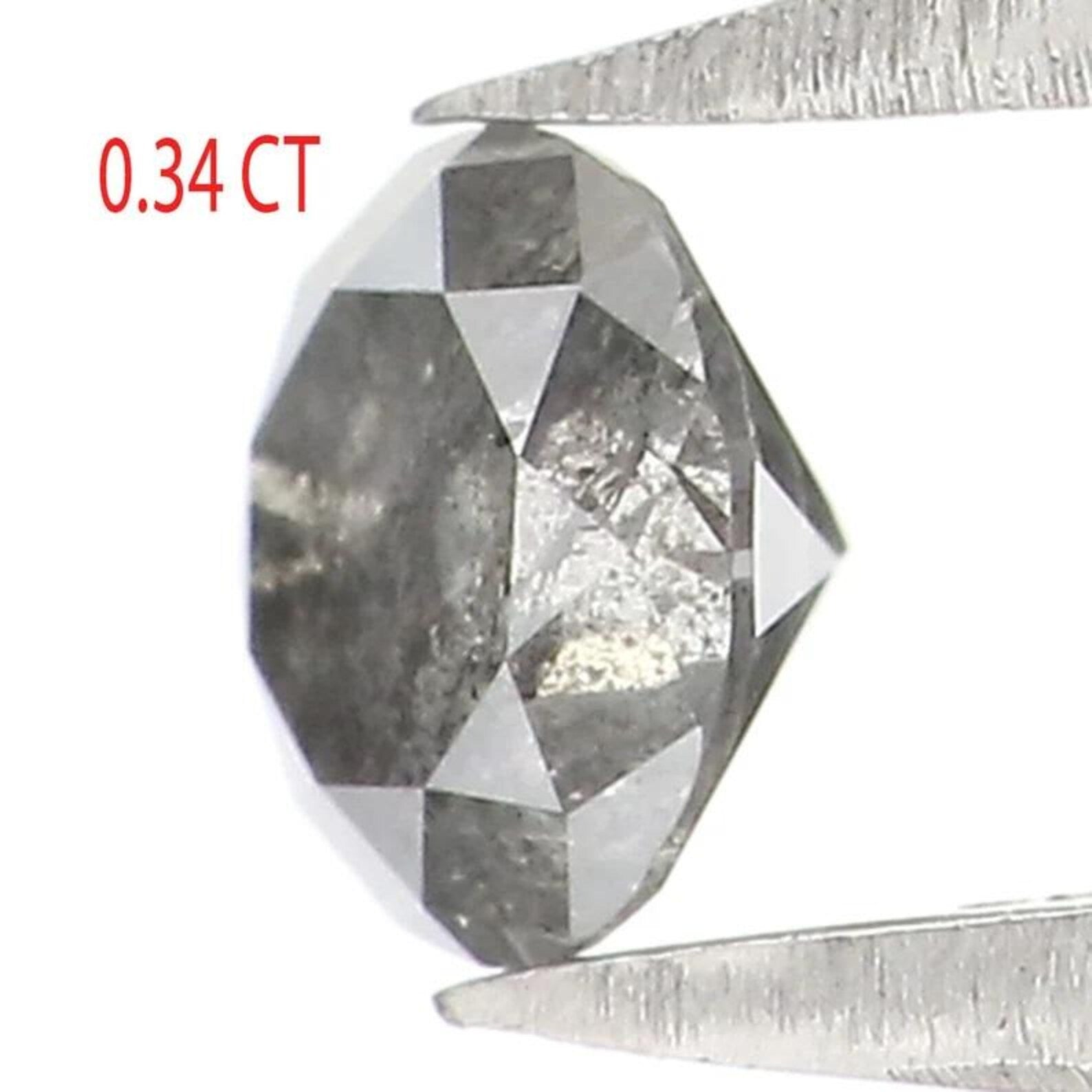 0.34 CT Natural Loose Round Shape Diamond Salt And Pepper Round Diamond 4.30 MM Natural Black Grey Color Round Brilliant Cut Diamond NQ7051