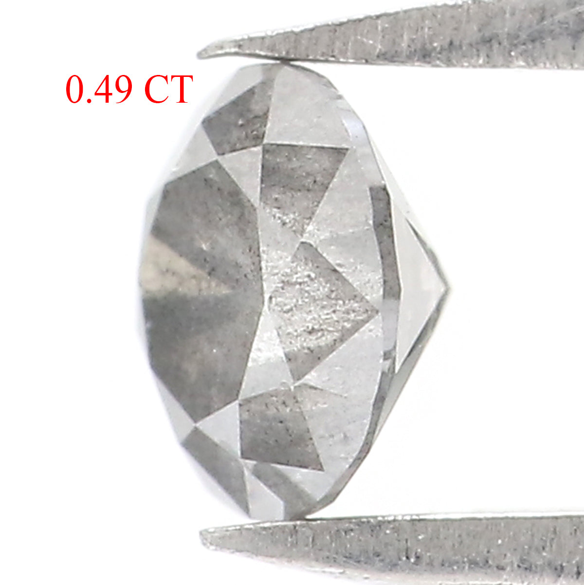0.49 CT Natural Loose Round Shape Diamond Salt And Pepper Round Cut Diamond 4.95 MM Natural Black Grey Round Brilliant Cut Diamond LQ2795