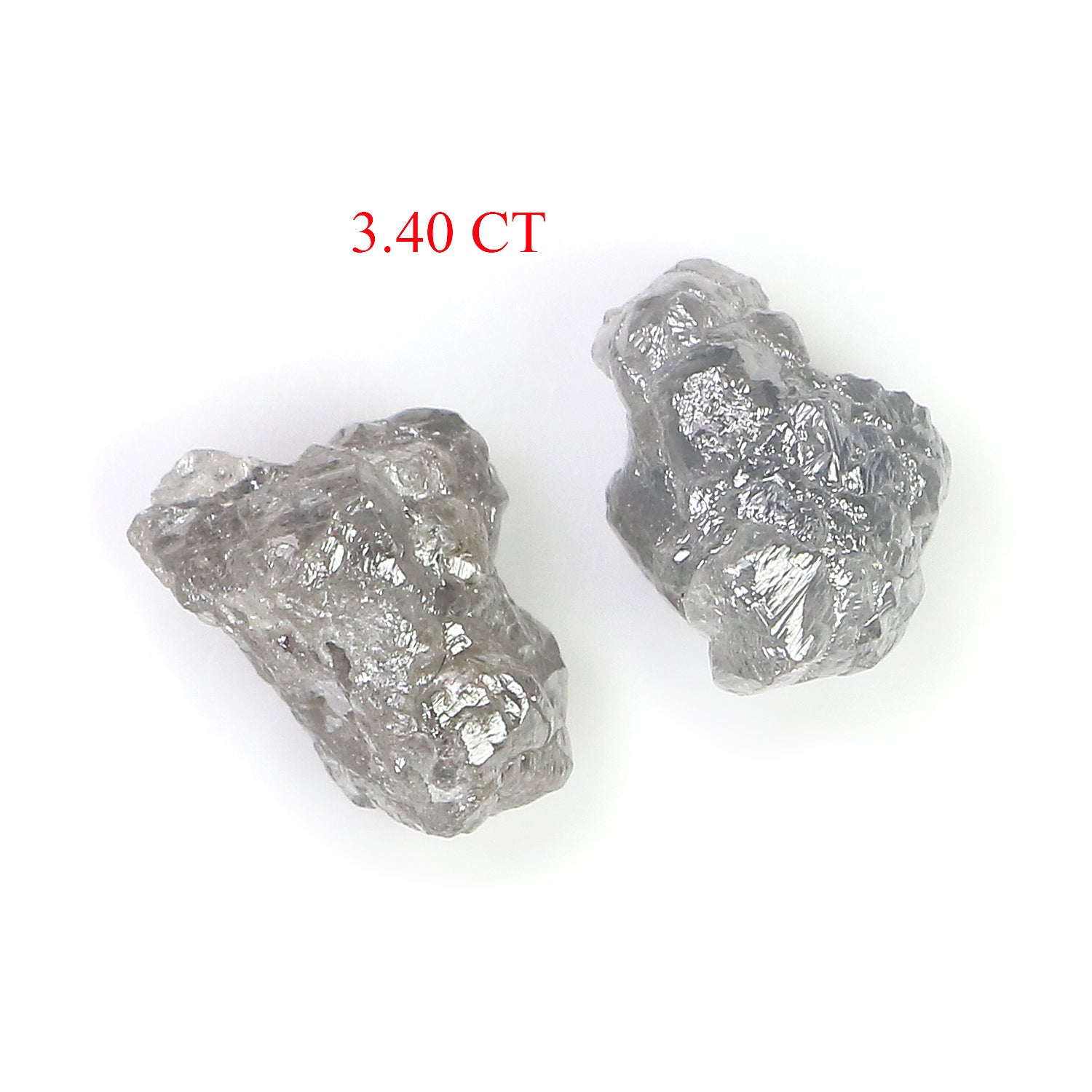 3.40 CT Natural Loose Rough Shape Diamond Grey Color Rough Uncut Diamond 8.80 MM Natural Grey Diamond Rough Irregular Cut Diamond LQ3381