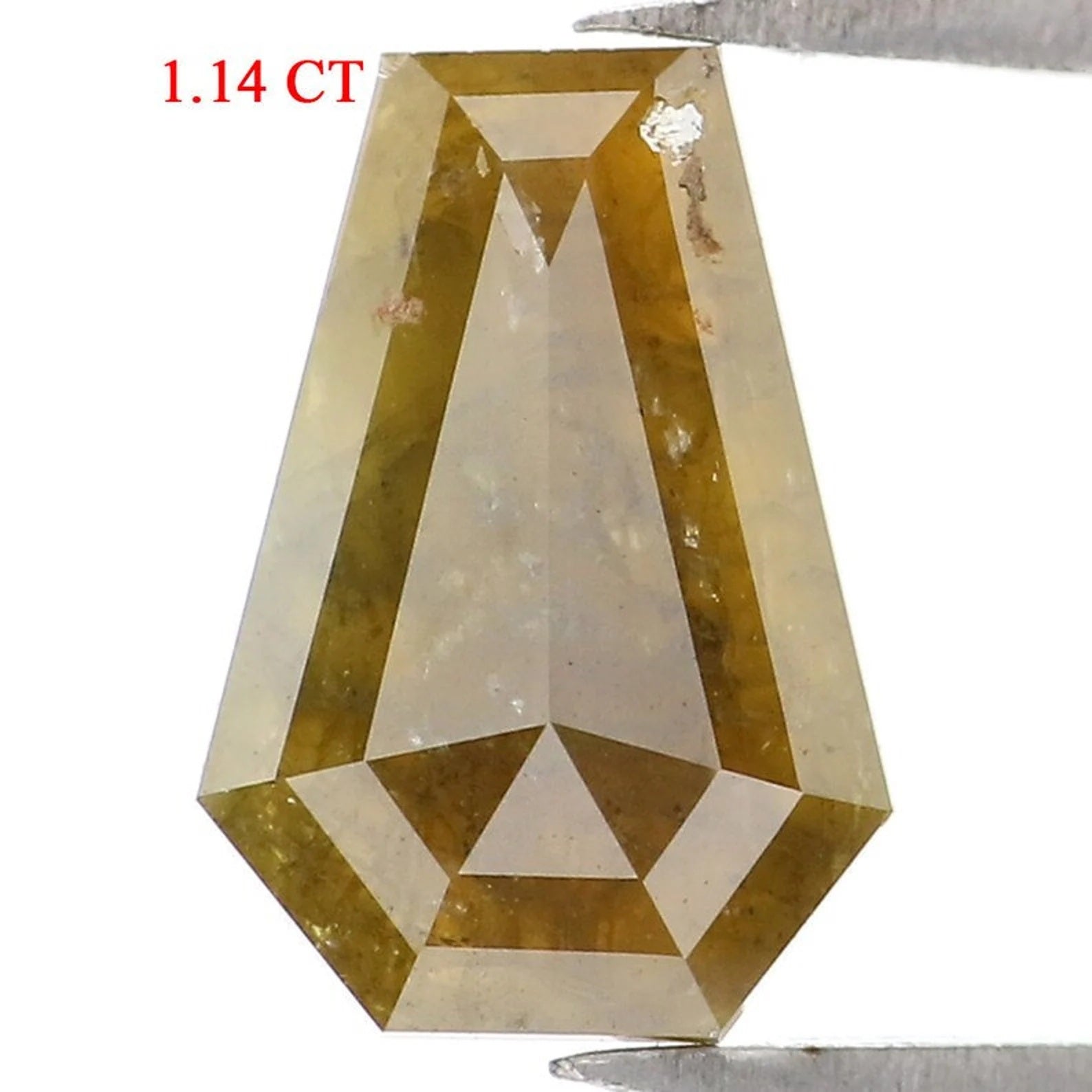 1.14 CT Natural Loose Coffin Shape Diamond Yellow Color Coffin Diamond 8.80 MM Natural Diamond Green Color Coffin Rose Cut Diamond QN1879