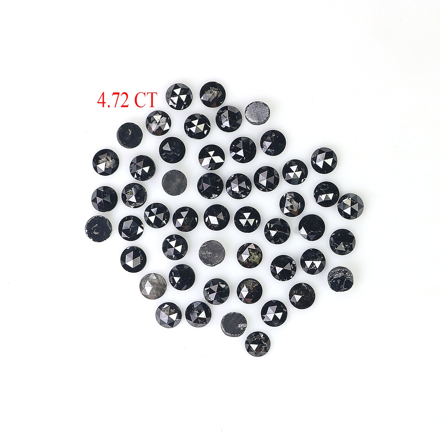 4.72 CT Natural Loose Round Rose Cut Diamond Black Color Round Shape Diamond 2.70 MM Natural Loose Black Color Round Rose Cut Diamond LQ1761