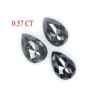 Natural Loose Pear Diamond, Salt And Pepper Diamond, Natural Loose Diamond, Pear Rose Cut Diamond, Pear Diamond 0.57 CT Pear Shape KR2690