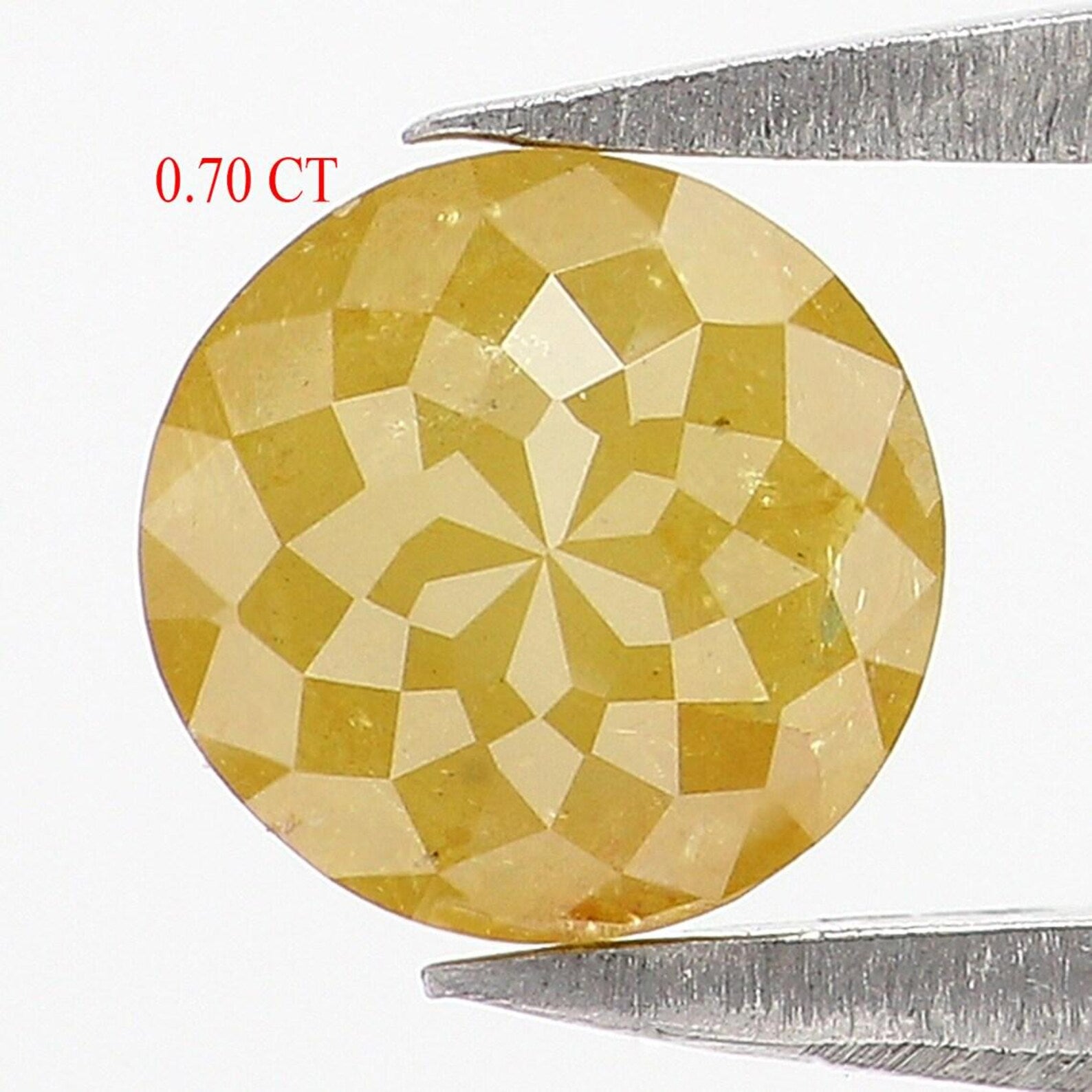 0.70 CT Natural Loose Round Shape Diamond Yellow Color Round Cut Diamond 5.30 MM Natural Loose Yellow Color Round Rose Cut Diamond NQ619