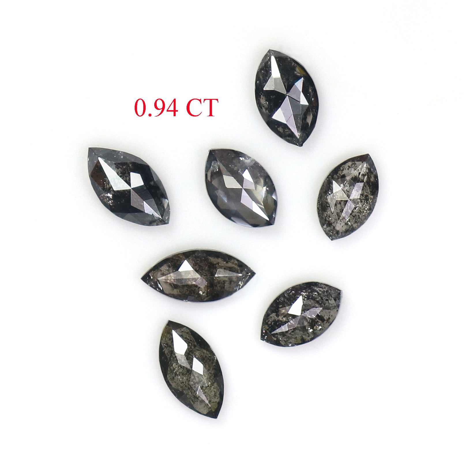 0.94 CT Natural Loose Marquise Shape Diamond Salt And Pepper Marquise Cut Diamond 4.40 MM Natural Black Grey Color Marquise Diamond L2669