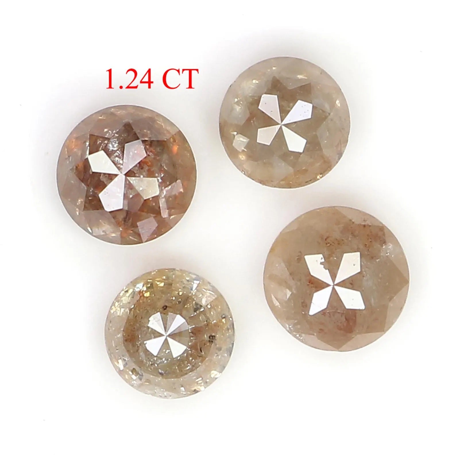 1.24 Ct Natural Loose Round Rose Cut Diamond Brown Color Round Shape Diamond 3.70 MM Natural Loose Brown Color Round Rose Cut Diamond NQ1766