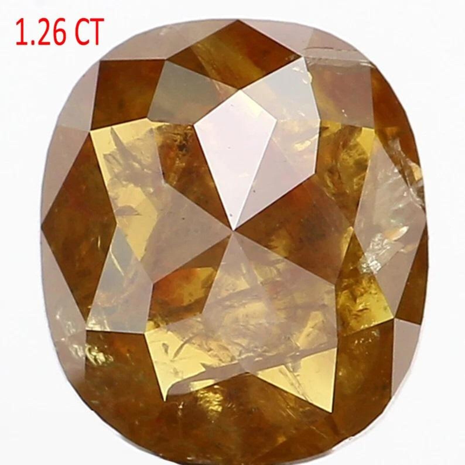 1.26 CT Natural Loose Oval Shape Diamond Brown Color Oval Cut Diamond 6.95 MM Natural Loose Brown Color Diamond Oval Rose Cut Diamond NQ990