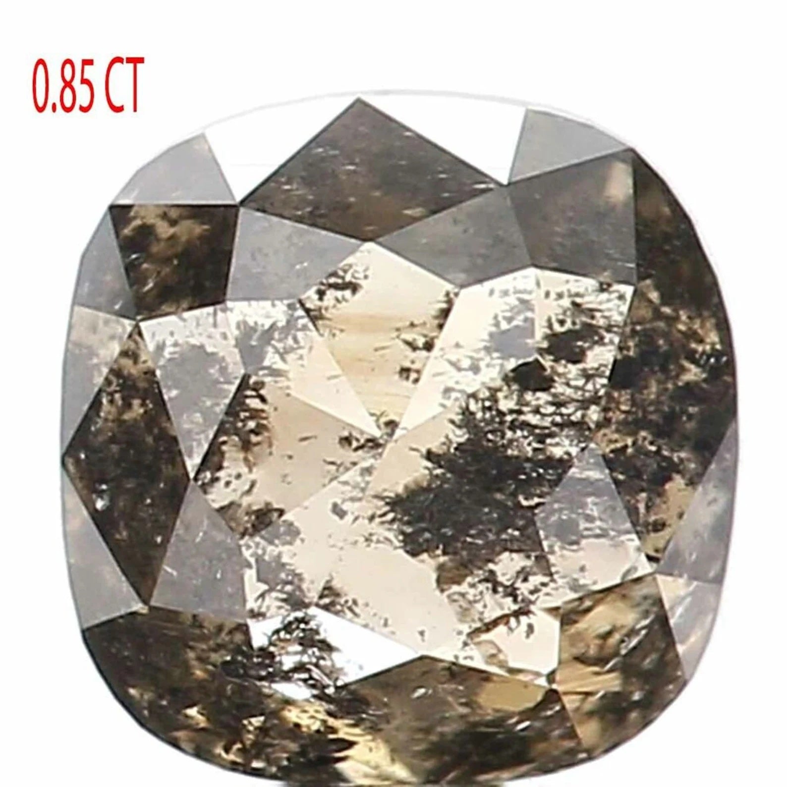 0.85 Ct Natural Loose Cushion Shape Diamond Salt And Pepper Cushion Cut Diamond 5.35 MM Natural Loose Diamond Cushion Rose Cut Diamond QN709