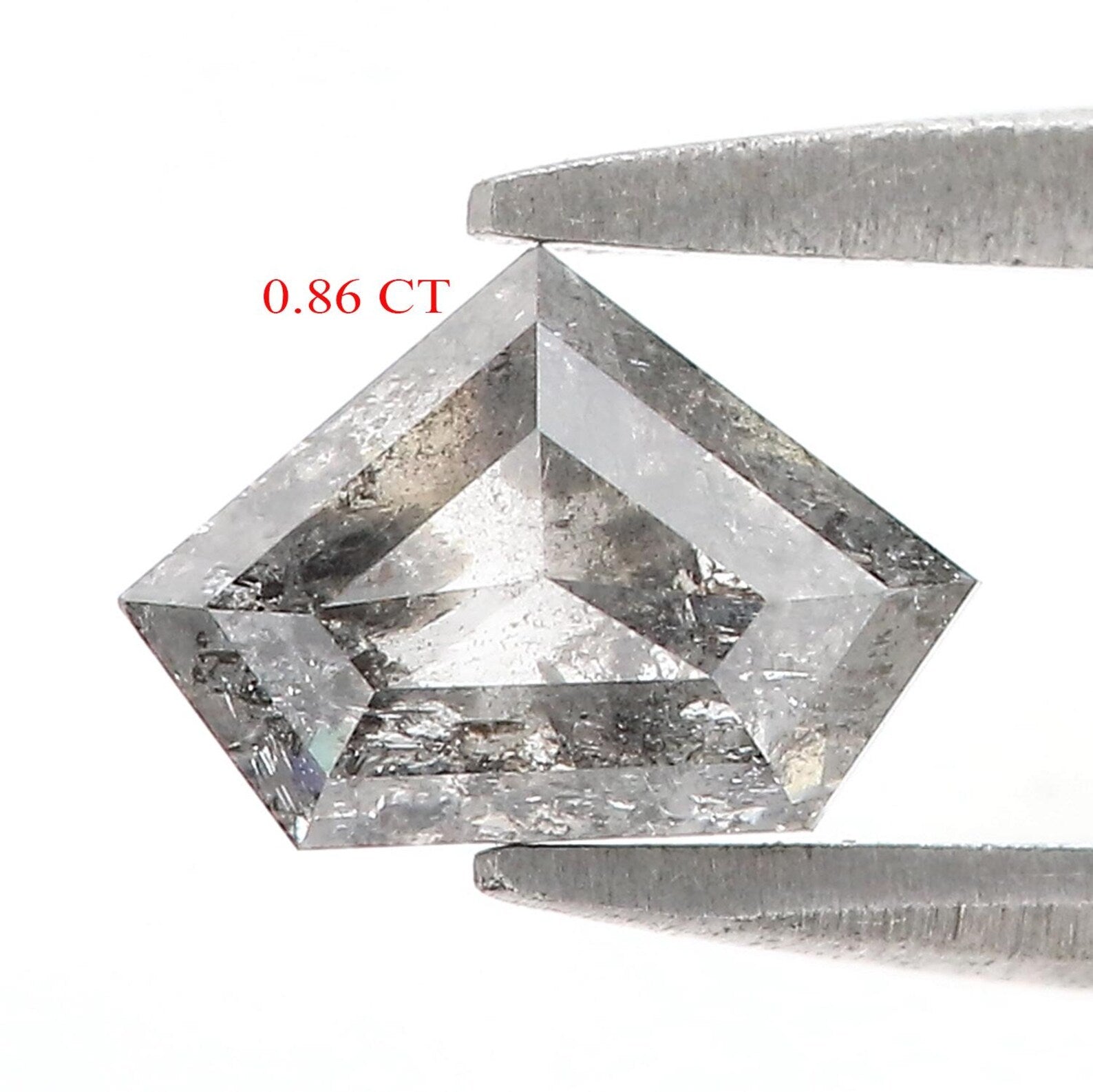 0.86 Ct Natural Loose Shield Cut Diamond Salt And Pepper Shield Diamond 5.35 MM Natural Diamond Black Color Shield Rose Cut Diamond QN909