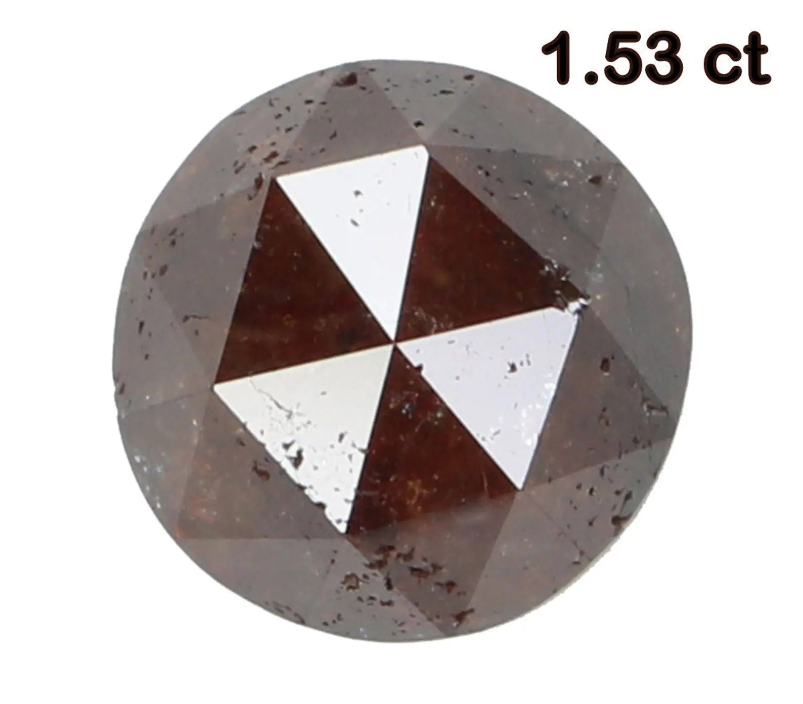 1.53 Ct Natural Loose Diamond Round Rose Cut Brown Color I3 Clarity 6.75 MM N7315