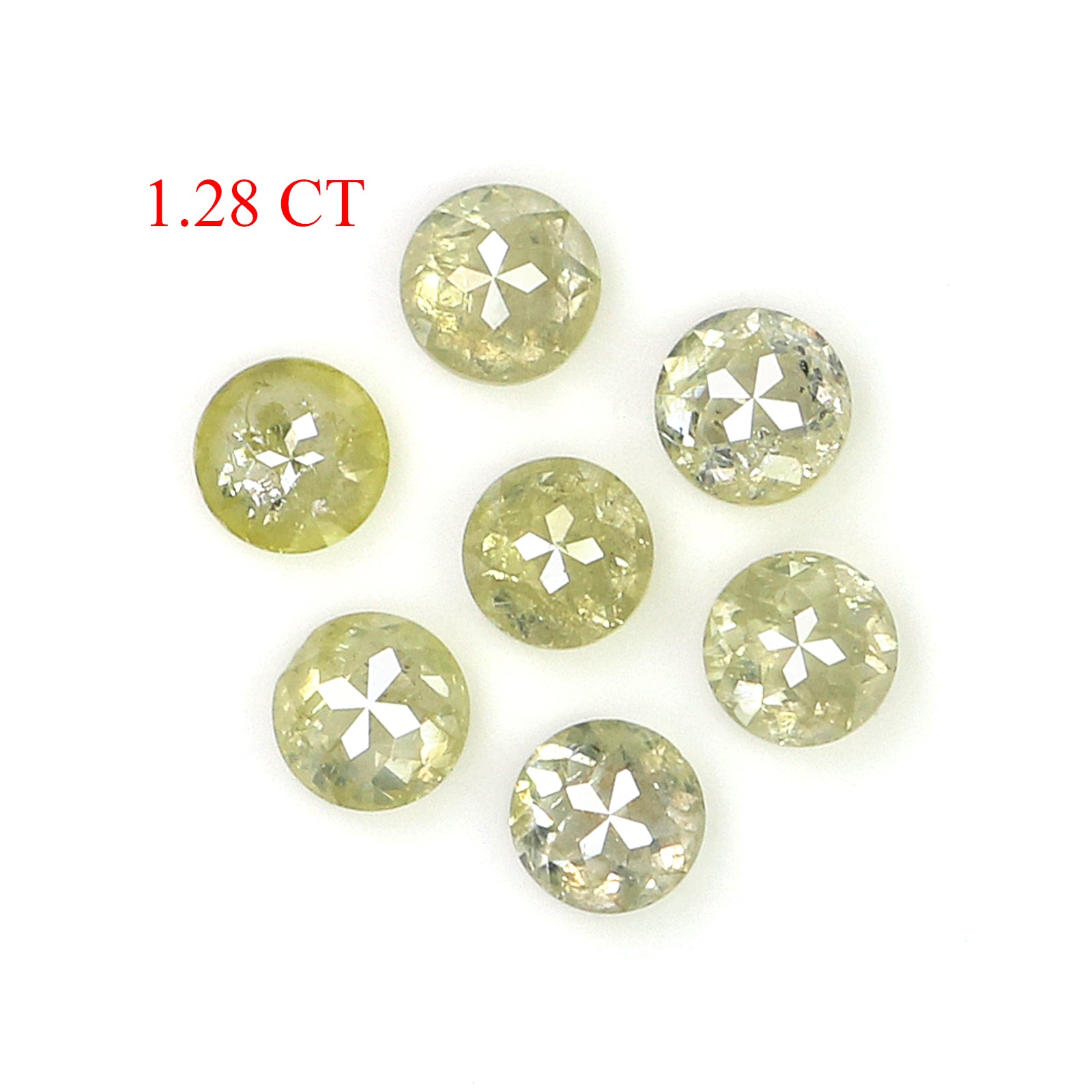 1.28 CT Natural Loose Round Rose Cut Diamond Yellow Color Round Shape Diamond 3.30 MM Natural Loose Grey Color Round Rose Cut Diamond L5985