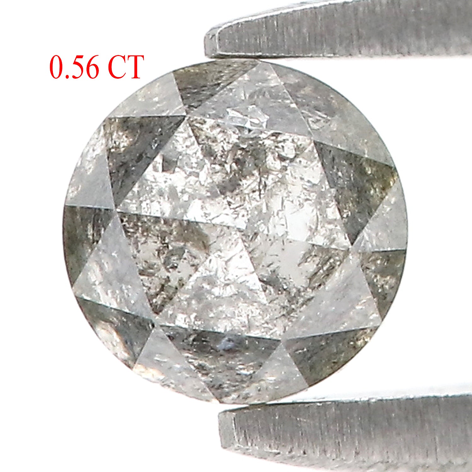 0.56 CT Natural Loose Round Rose Cut Diamond Salt And Pepper Round Diamond 4.40 MM Natural Loose Black Grey Color Rose Cut Diamond LQ2808