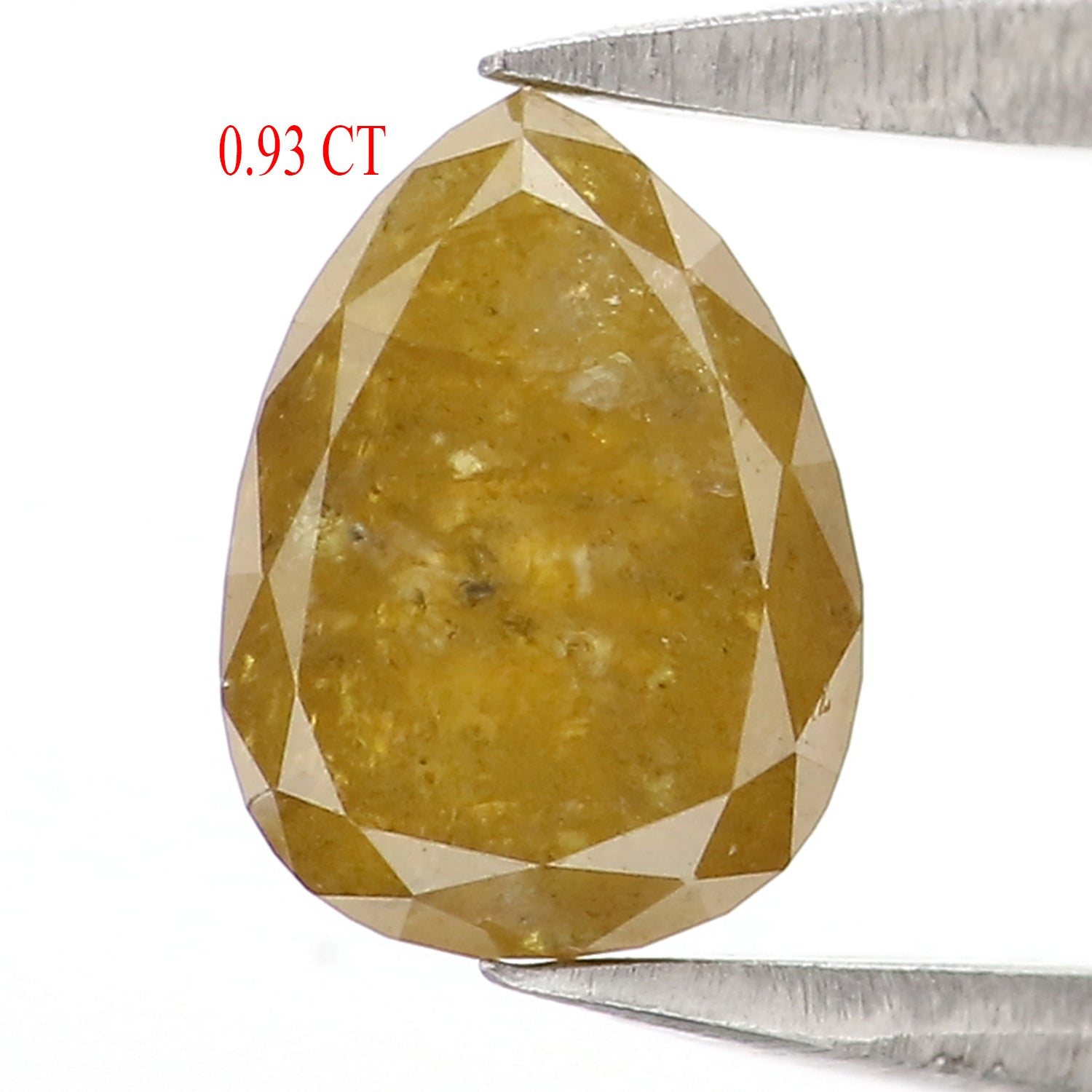 0.93 CT Natural Loose Pear Shape Diamond Yellow Color Pear Shape Diamond 6.75 MM Natural Loose Yellow Diamond Pear Rose Cut Diamond QK2680