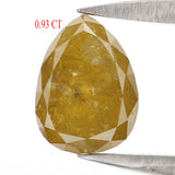 Natural Loose Pear Diamond, Yellow Color Pear Cut Diamond, Natural Loose Diamond, Pear Rose Cut Diamond, 0.93 CT Pear Shape Diamond KDK2680