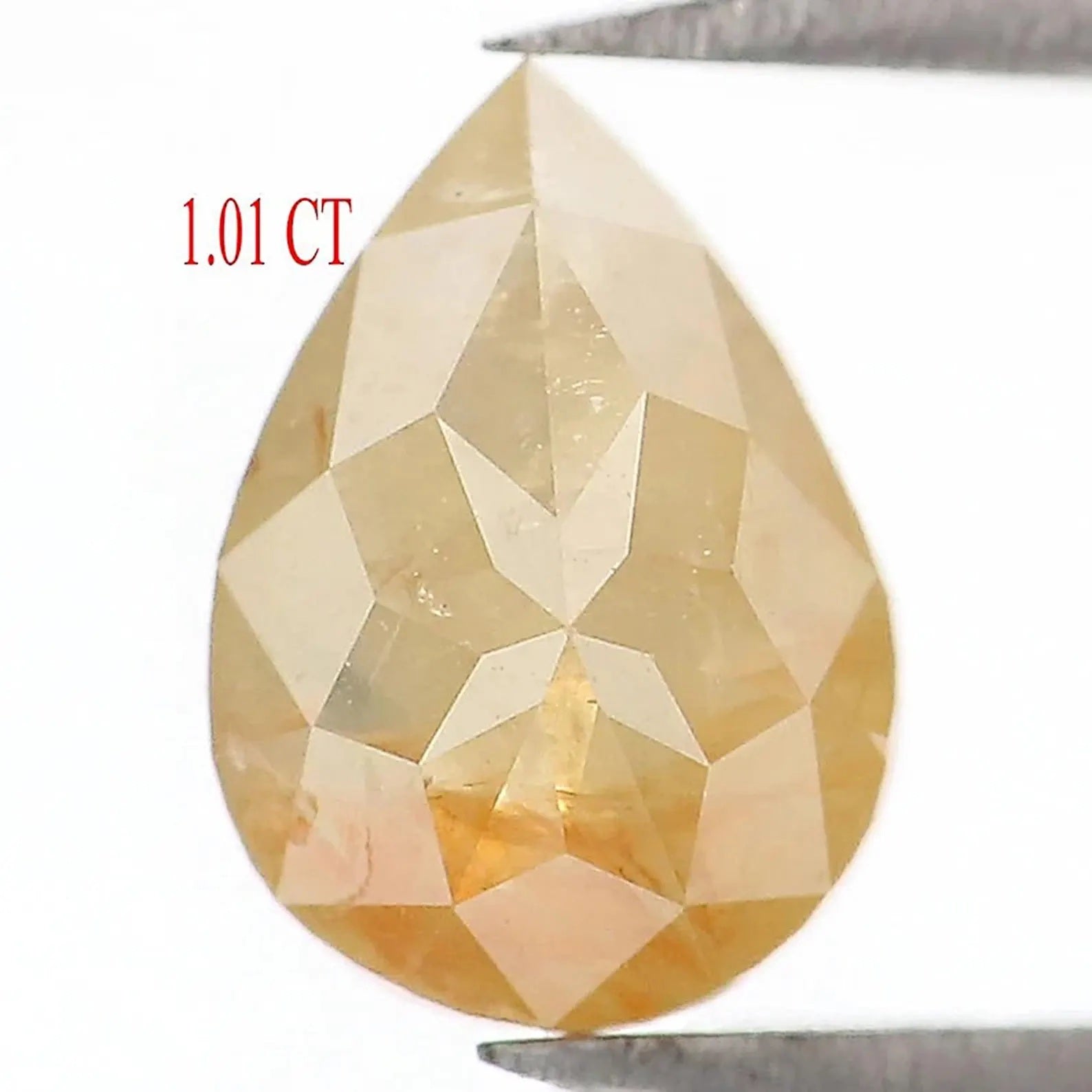 1.01 Ct Natural Loose Pear Shape Diamond Yellow Color Pear Diamond 7.40 MM Natural Loose Yellow Color Diamond Pear Rose Cut Diamond NQ1755