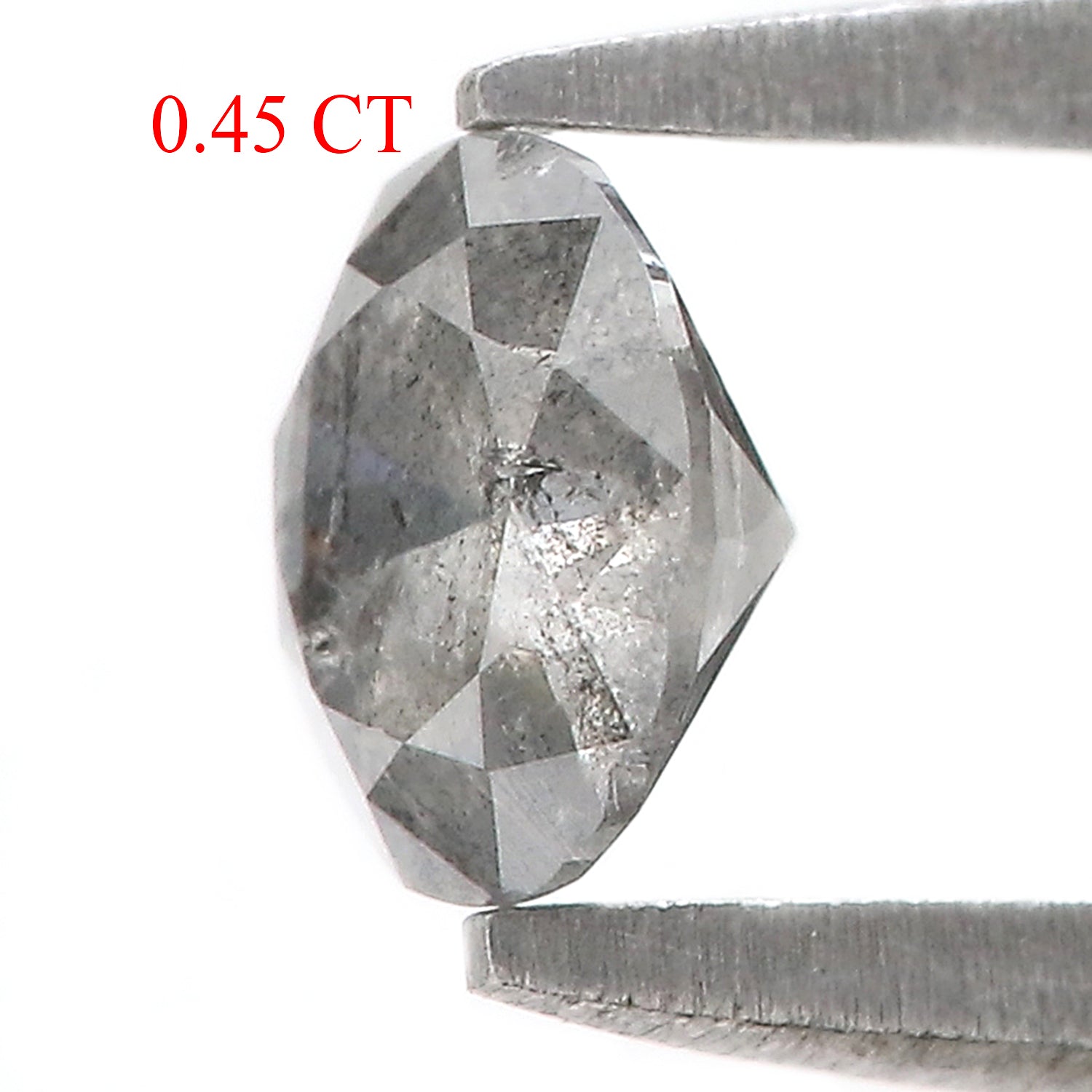 0.45 CT Natural Loose Round Shape Diamond Salt And Pepper Round Diamond 4.90 MM Natural Black Gray Color Round Brilliant Cut Diamond LQ036