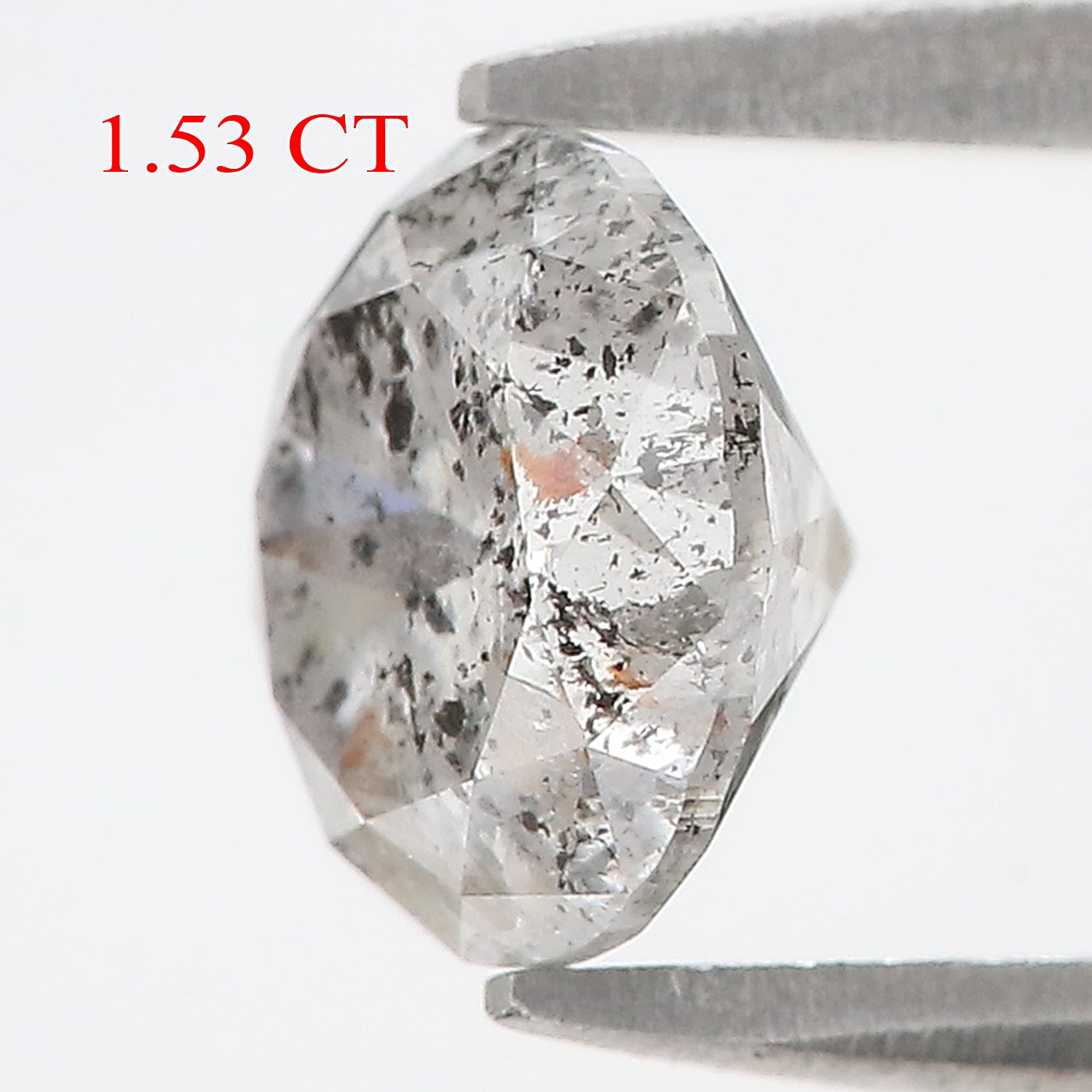 1.53 CT Natural Loose Round Shape Diamond Salt And Pepper Round Diamond 7.05 MM Natural Black Gray Color Round Brilliant Cut Diamond L3462
