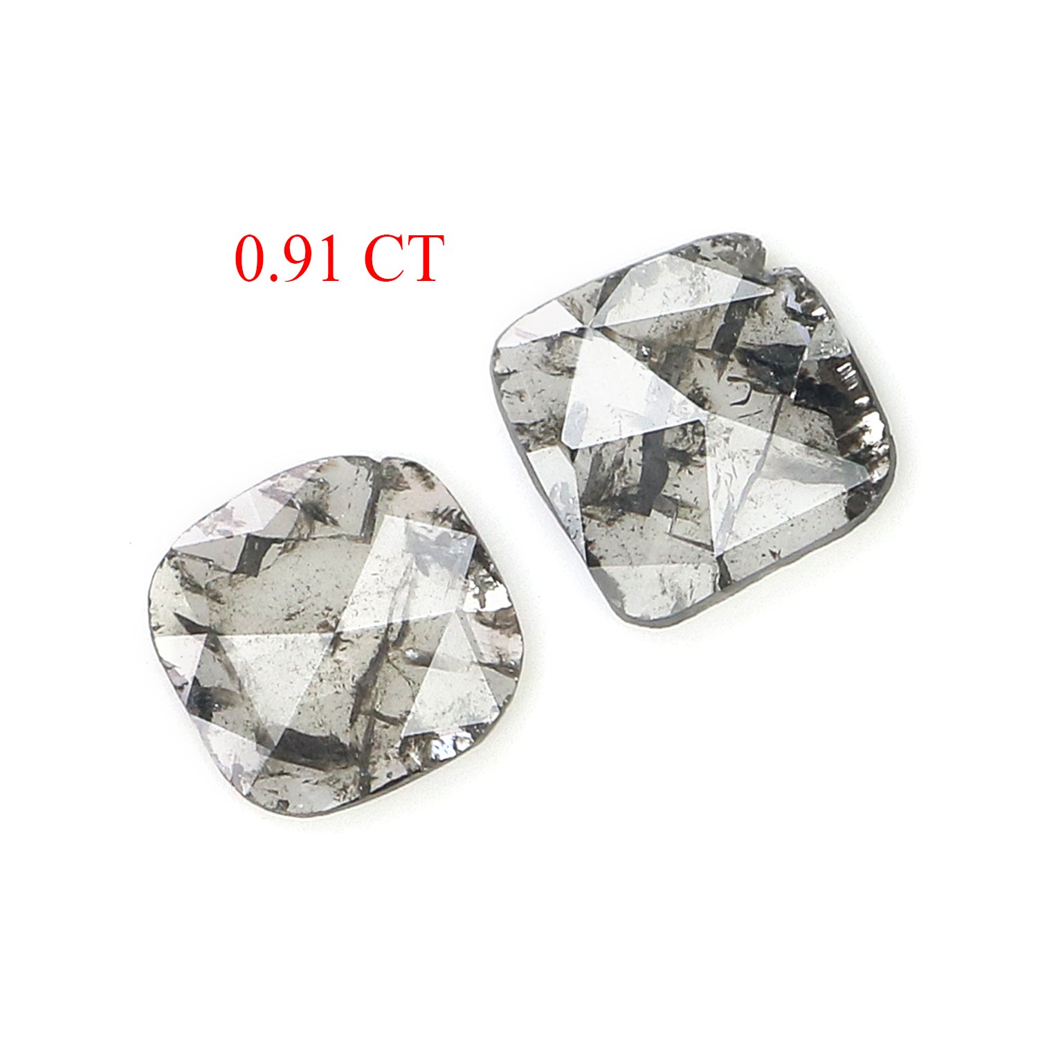 Natural Slice Salt and Pepper Diamond 0.91 CT Loose Irregular Cut Black Grey Stone 6.75 MM Rustic Diamond For Custom Engagement Ring L3621