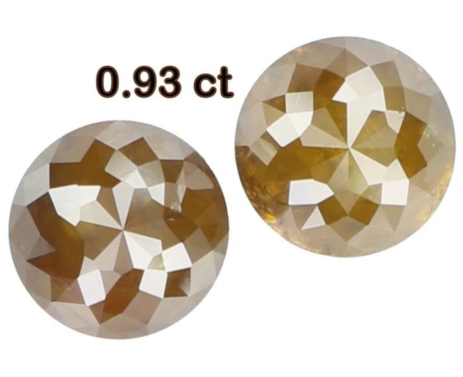 0.93 CT Natural Loose Round Shape Pair Diamond Brown Color Round Diamond 4.30 MM Natural Diamond Brown Color Round Rose Cut Diamond NQ6991