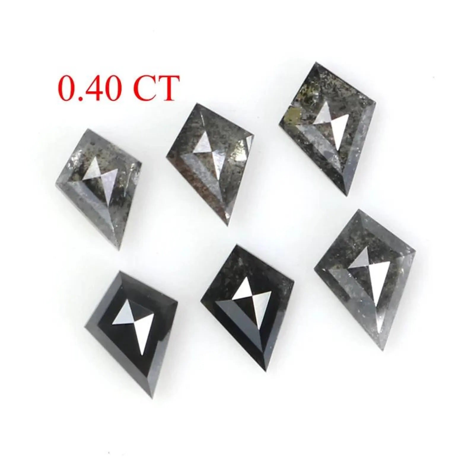 0.40 CT Natural Loose Kite Shape Diamond Salt And Pepper Kite Diamond 3.60 MM Natural Loose Black Grey Color Kite Rose Cut Diamond NQ2351