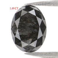 Natural Loose Oval Diamond, Salt And Pepper Oval Diamond, Natural Loose Diamond, Oval Rose Cut Diamond, 1.49 CT Oval Shape Diamond KDL2889