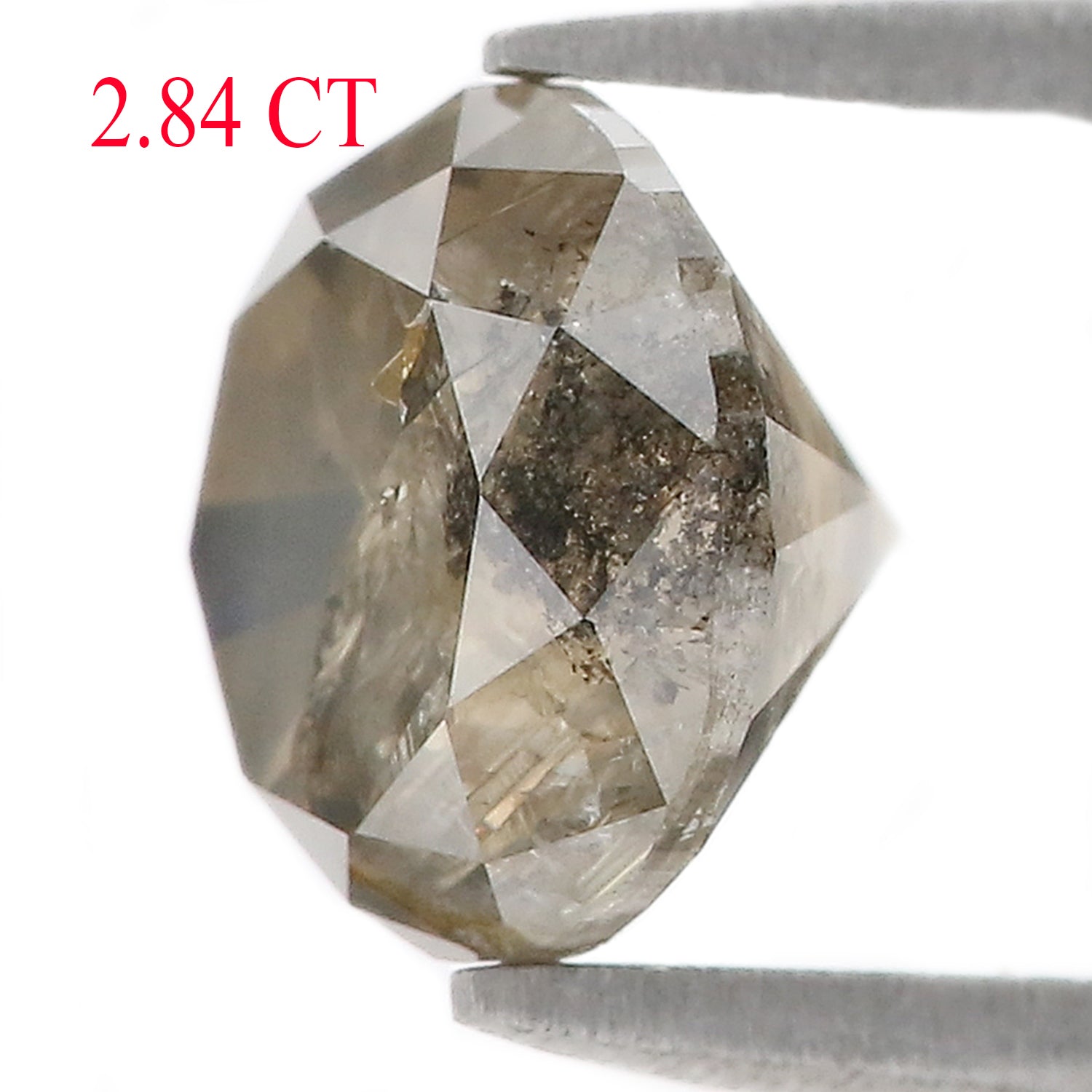 2.84 Ct Natural Loose Round Shape Diamond Black Round Cut Diamond 8.15 MM Natural Loose Diamond Brown Round Brilliant Cut Diamond QL8876