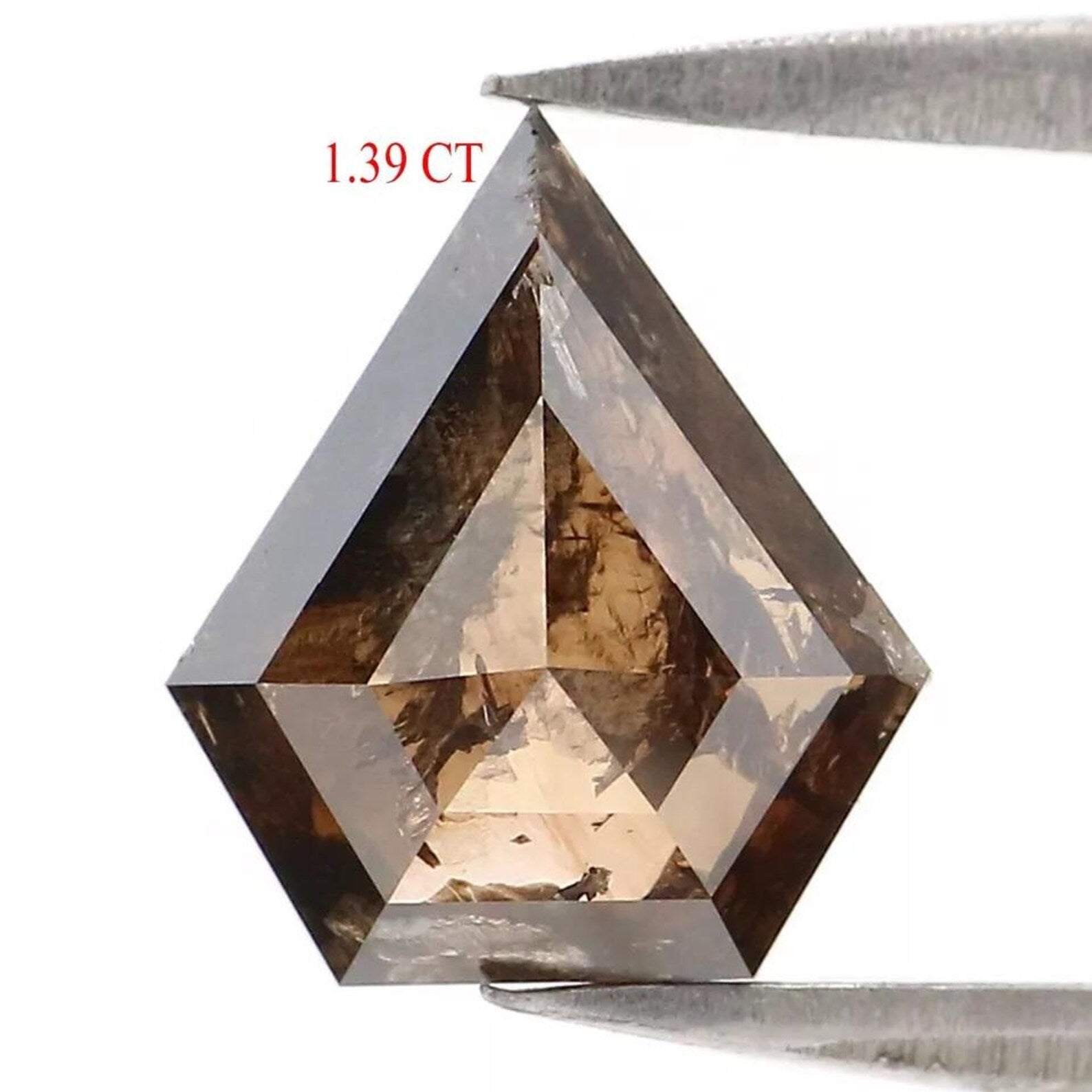 1.39 CT Natural Loose Shield Diamond Brown Color Shield Cut Diamond 8.60 MM Natural Loose Diamond Brown Color Shield Rose Cut Diamond QN8853