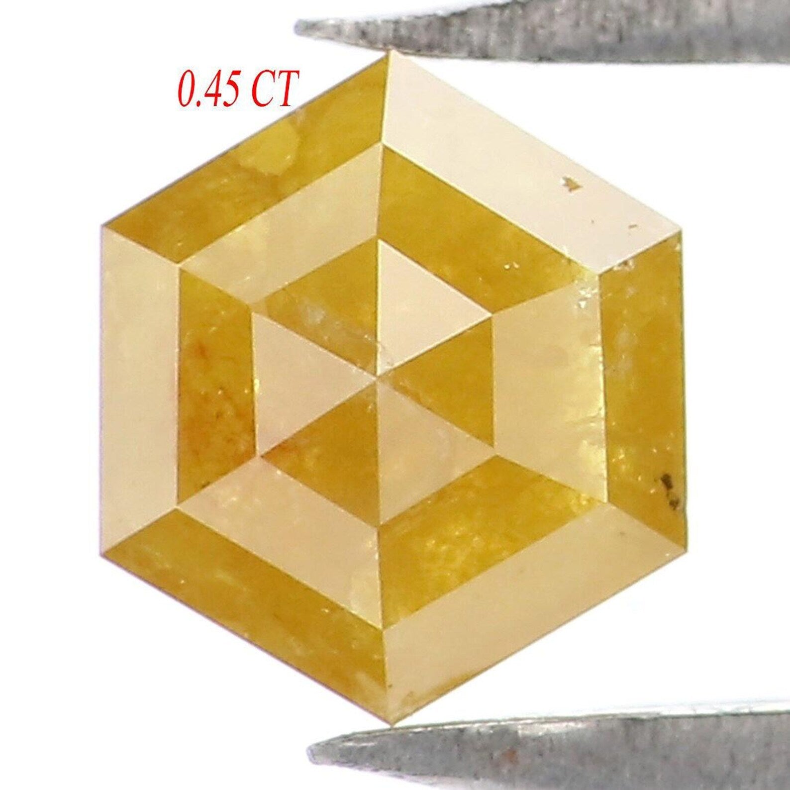 0.45 CT Natural Loose Hexagon Shape Diamond Yellow Color Hexagon Cut Diamond 5.10 MM Natural Loose Diamond Hexagon Rose Cut Diamond NQ1853