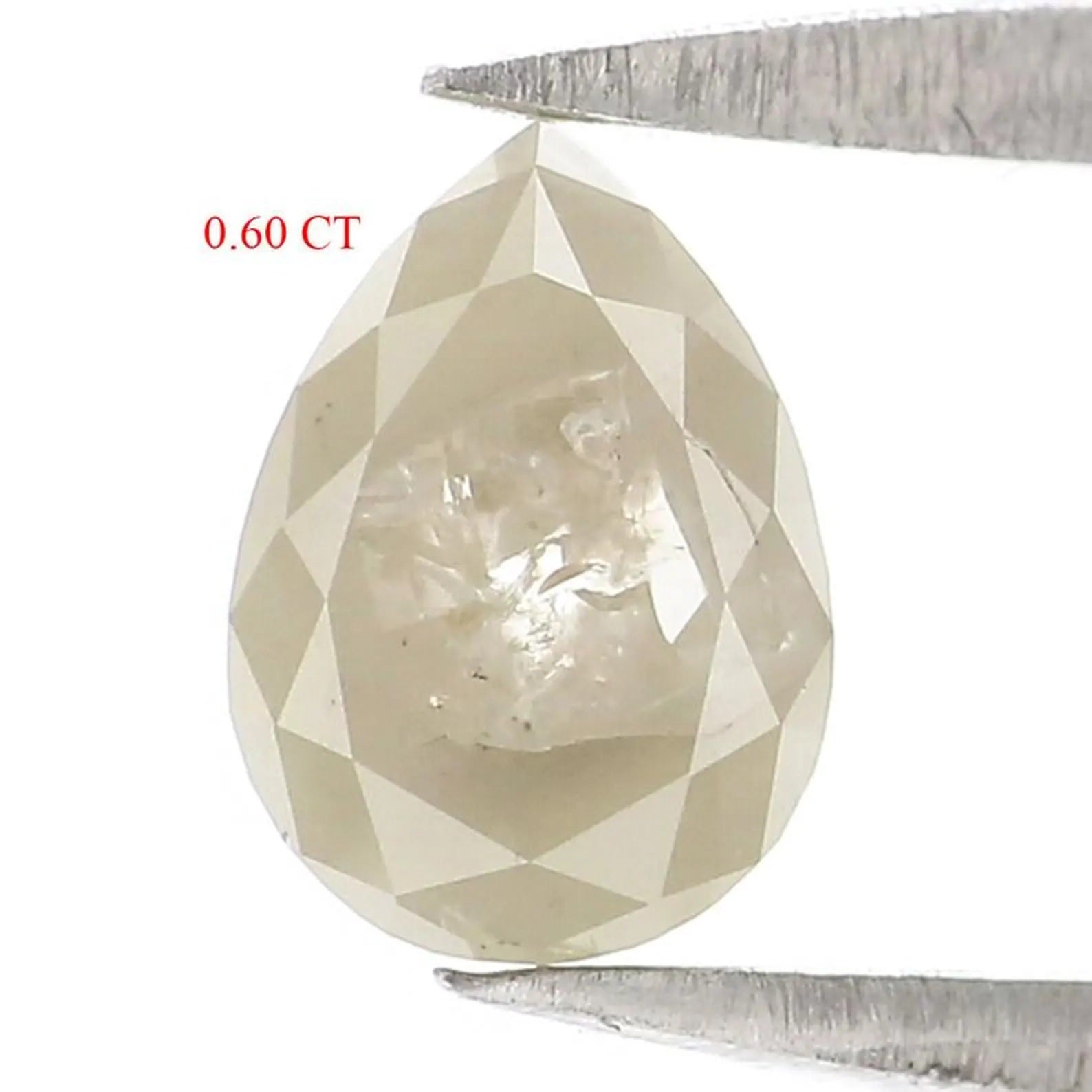 0.60 CT Natural Loose Pear Shape Diamond Grey Color Pear Cut Diamond 6.20 MM Natural Loose Grey Color Diamond Pear Rose Cut Diamond NQ2394