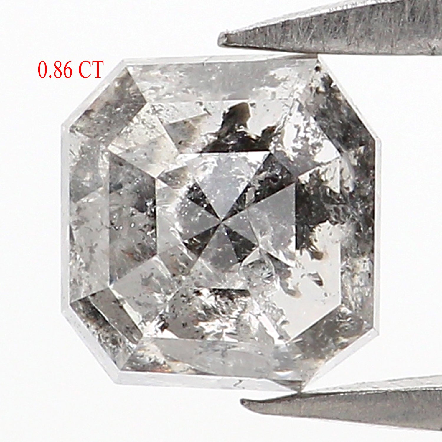 Natural Loose Emerald Diamond, Salt And Pepper Emerald Diamond, Natural Loose Diamond, Emerald Cut Diamond, 0.86 CT Emerald Shape KDL7777