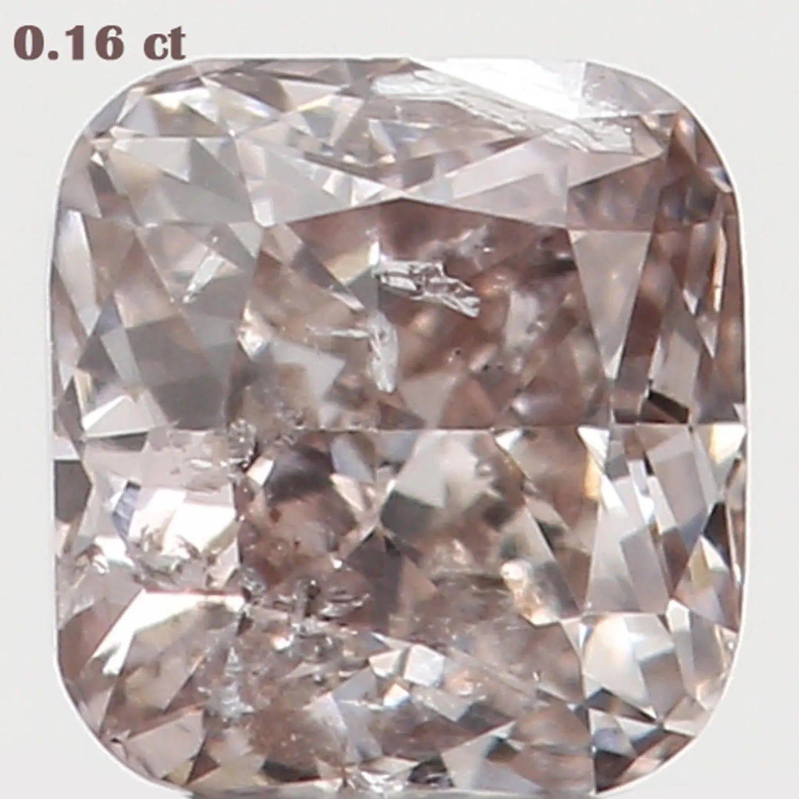 0.16 Ct Natural Loose Diamond Cushion Brown Color I2 Clarity 3.10 MM N7630