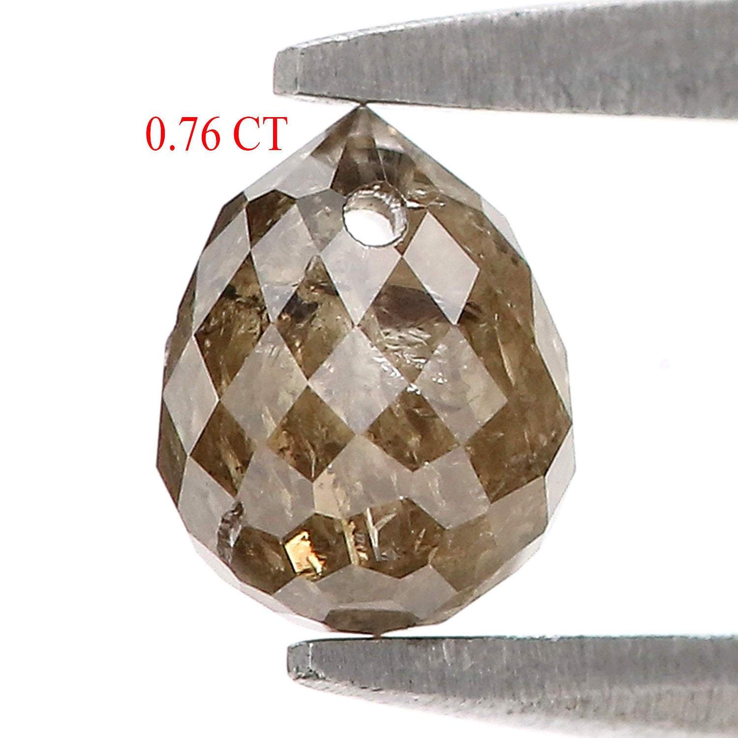 0.76 Ct Natural Loose Briolette Shape Diamond Brown Color Drop Cut Diamond 5.20 MM Natural Loose Yellow Color Briolette Cut Diamond LQ9839
