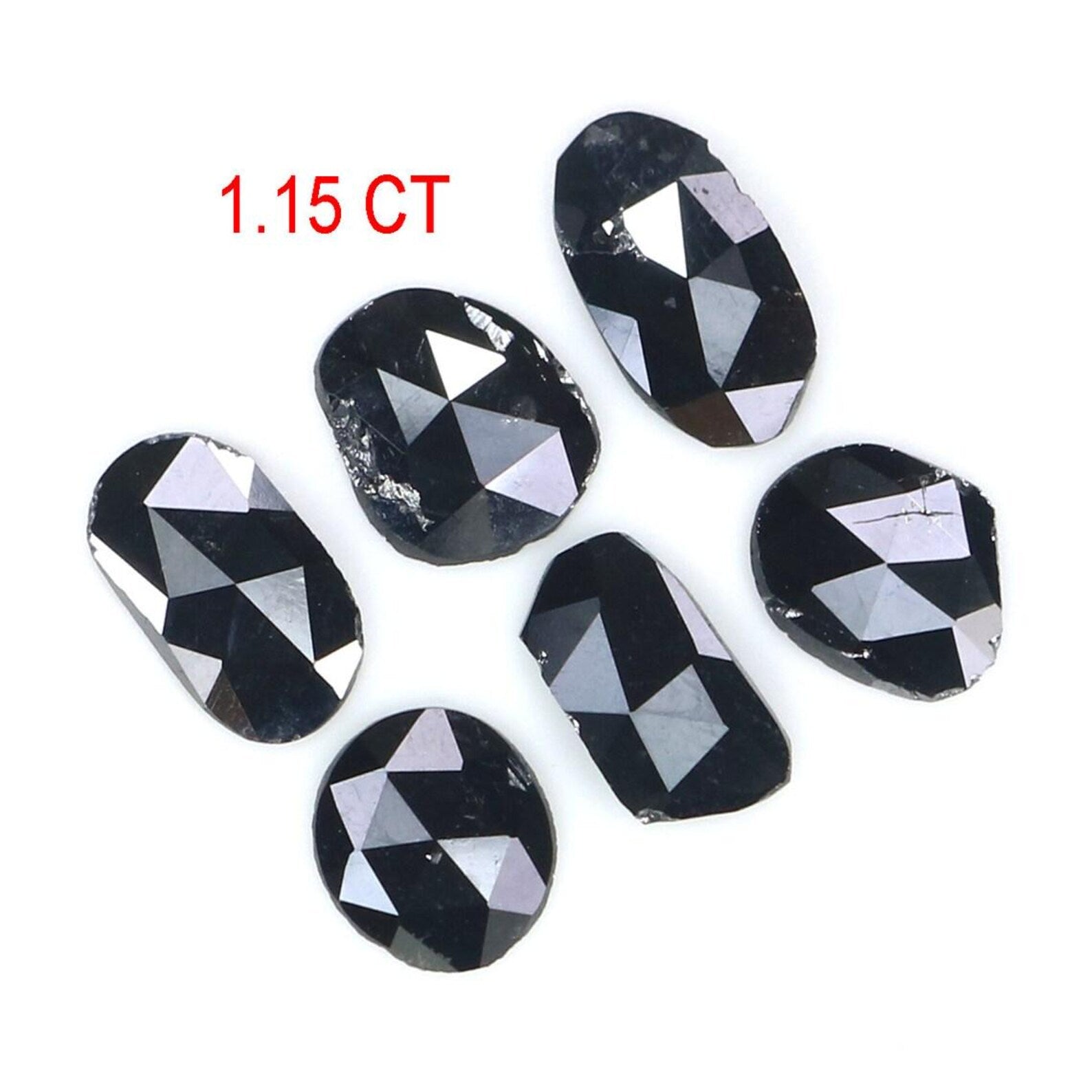 1.15 CT Natural Loose Slice Shape Diamond Black Color Irregular Cut Diamond 6.40 MM Natural Loose Diamond Slice Rose Cut Diamond NQ2229