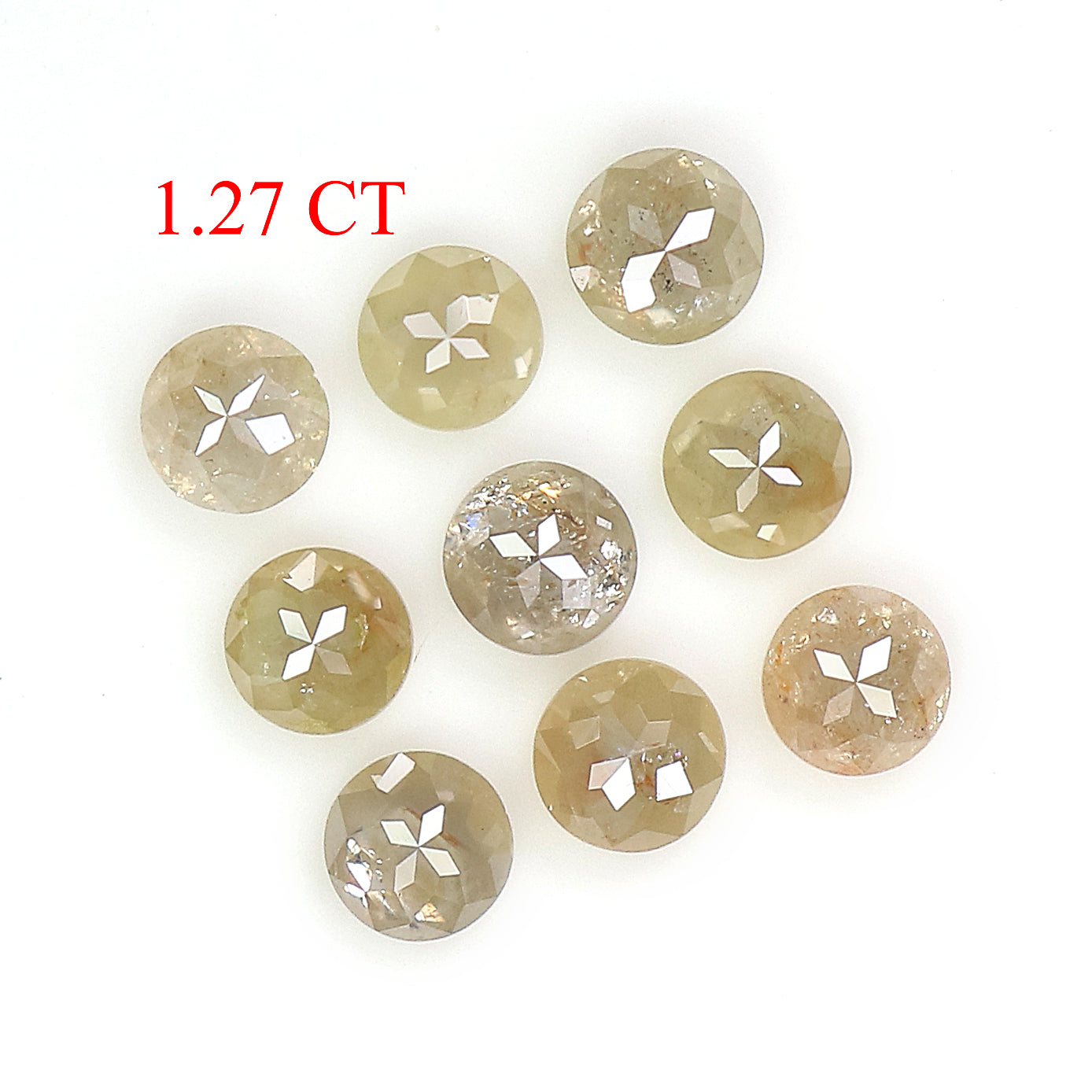 1.27 CT Natural Loose Round Rose Cut Diamond Brown Color Round Shape Diamond 3.00 MM Natural Loose Grey Color Round Rose Cut Diamond LQ6347