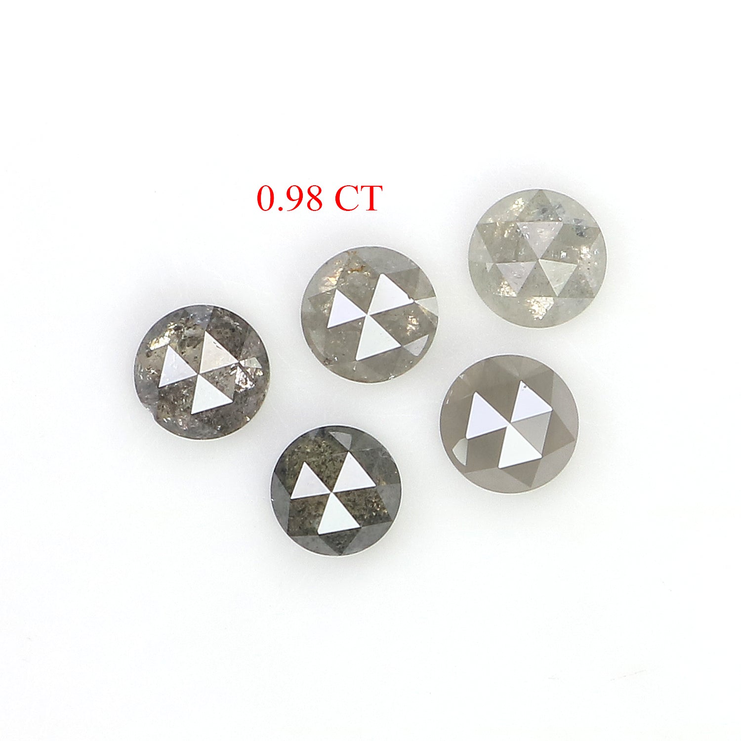 0.98 CT Natural Round Loose Rose Cut Diamond Grey Color Round Cut Diamond 3.20 MM Natural Loose Diamond Round Rose Cut Shape Diamond LQ6331