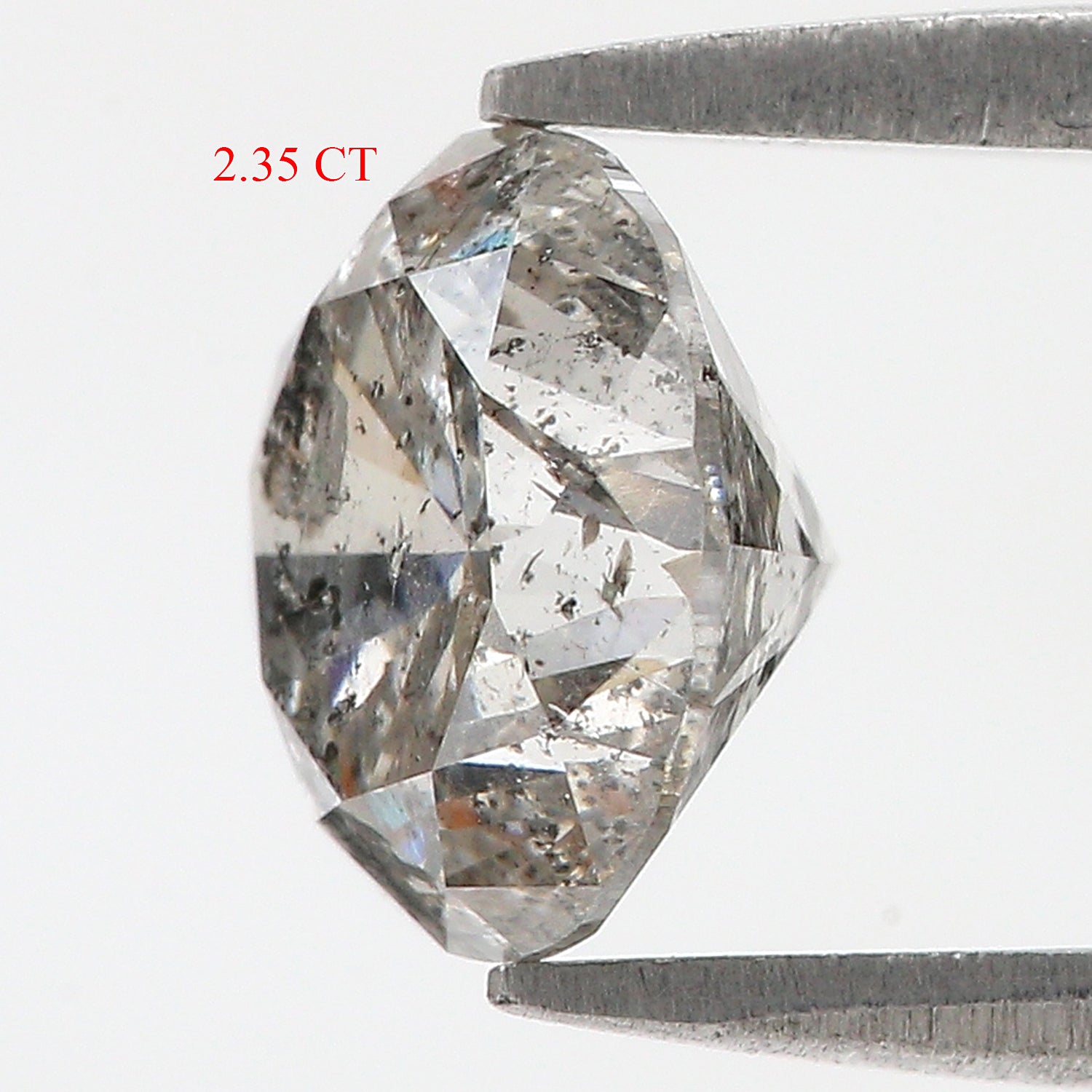 2.35 CT Natural Loose Round Shape Diamond Salt And Pepper Round Diamond 8.25 MM Natural Black Gray Color Round Brilliant Cut Diamond LQ3324