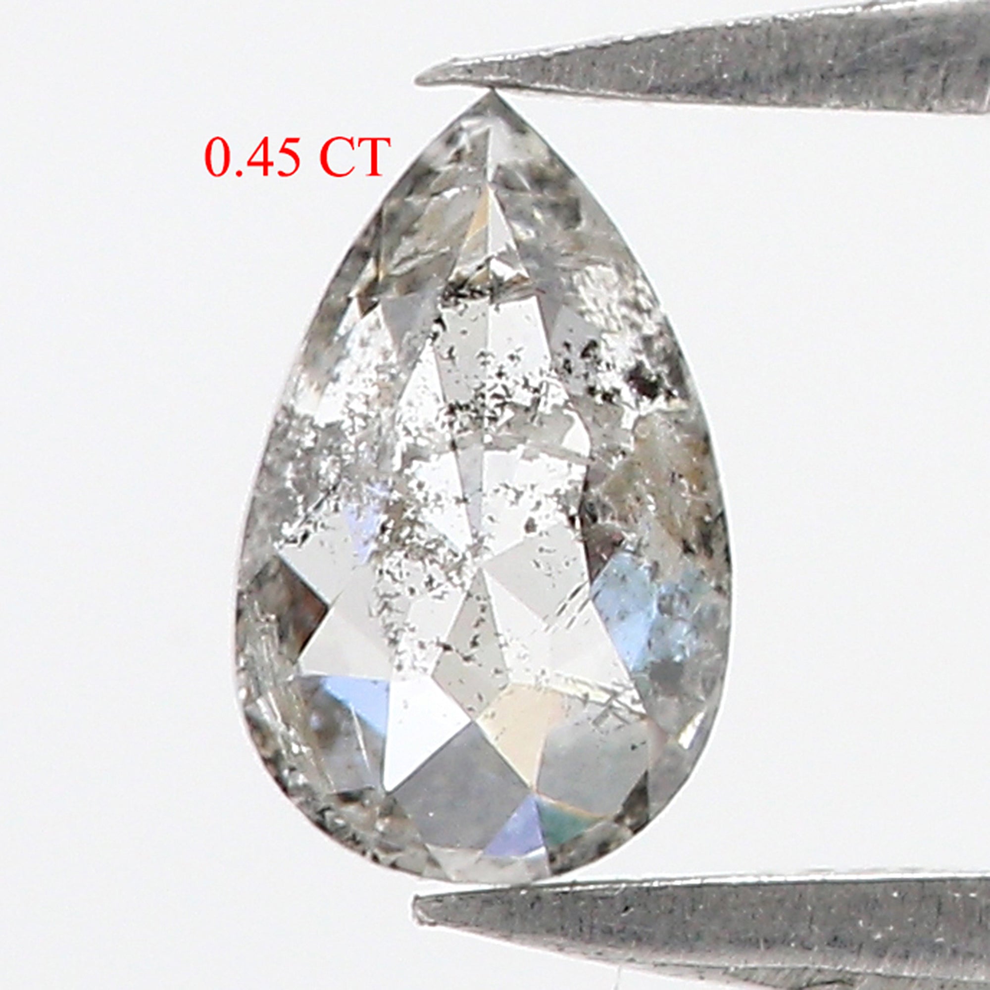 0.45 Ct Natural Loose Pear Shape Diamond Salt And Pepper Pear Cut Diamond 6.55 MM Natural Loose Diamond Pear Shape Rose Cut Diamond QL3133