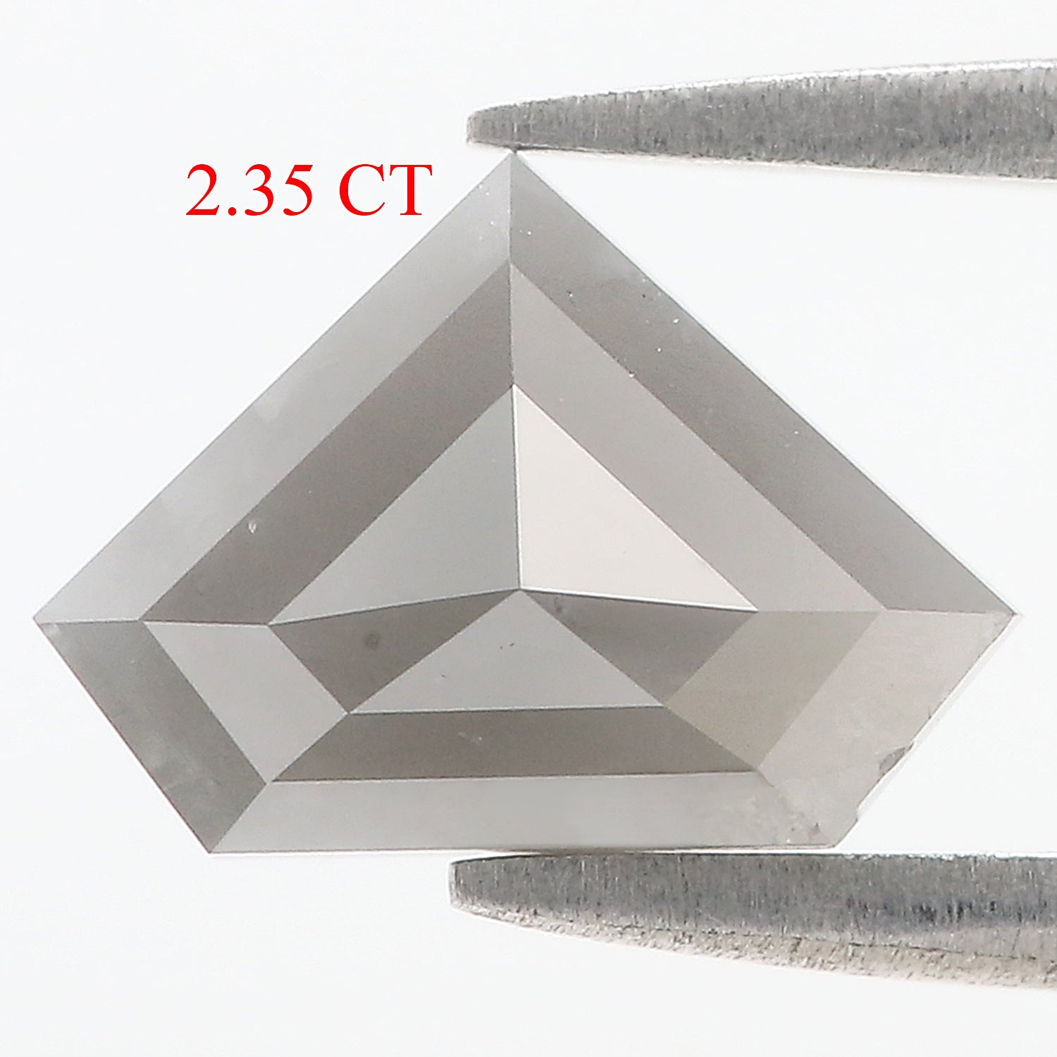 2.35 Ct Natural Loose Shield Diamond Gray Color Shield Cut Diamond 7.90 MM Natural Loose Diamond Gray Color Shield Rose Cut Diamond QL906