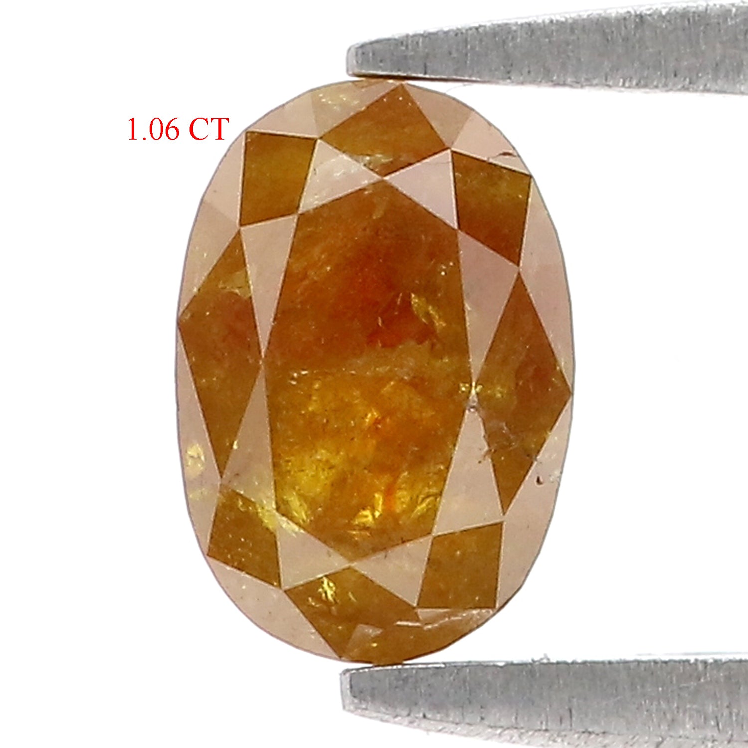 Natural Oval Brown Diamond 1.06 CT Loose Rose Cut Brown Stone 7.15 MM Rustic Diamond Oval Diamond For Custom Engagement Ring L3635