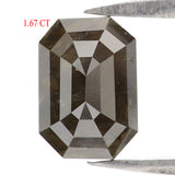 Natural Loose Emerald Diamond, Black Color Diamond, Natural Loose Diamond, Emerald Rose Cut Diamond, 1.67 CT Emerald Shape Diamond KDL2853