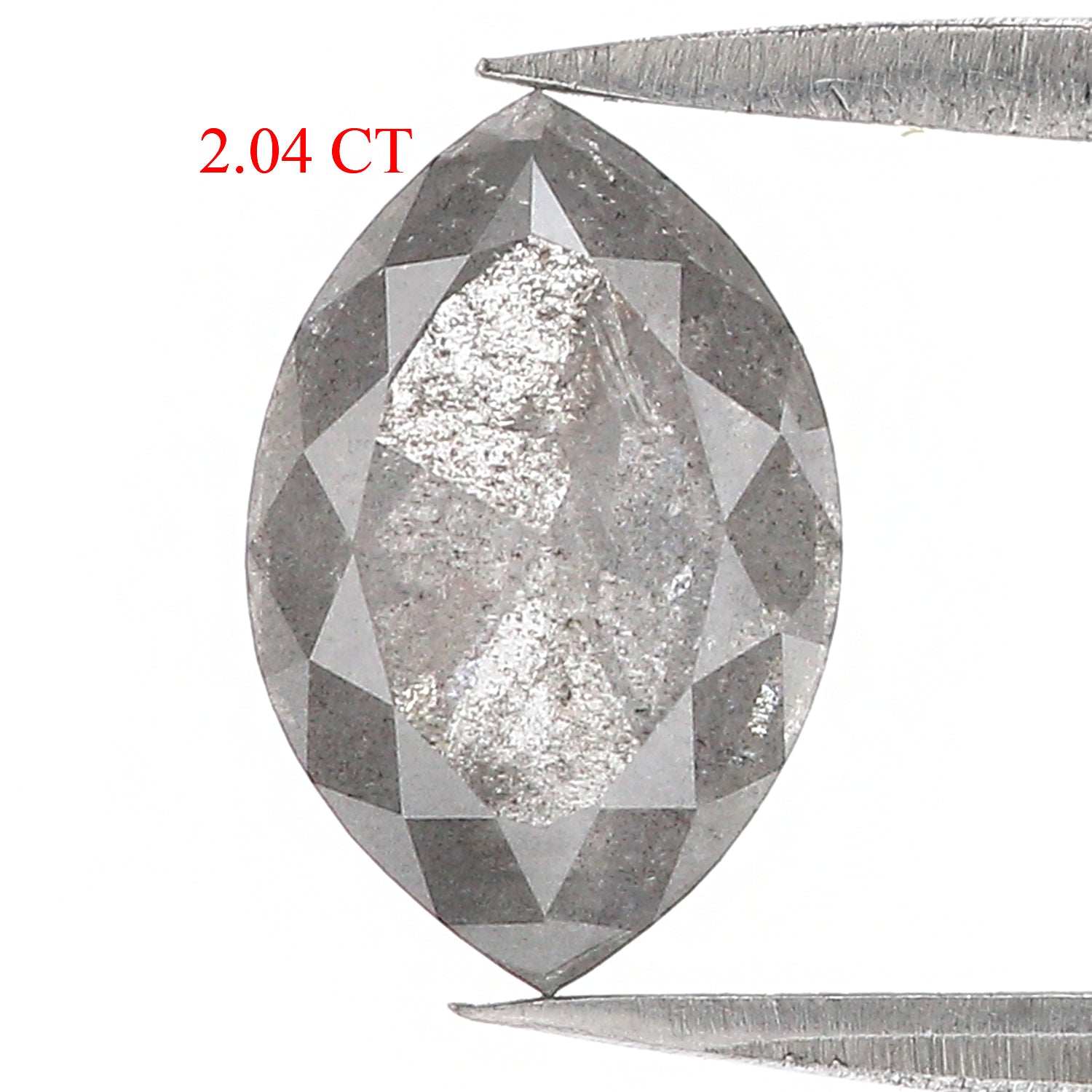 2.04 CT Natural Loose Marquise Shape Diamond Salt And Pepper Marquise Rose Cut Diamond 10.45 MM Black Grey Color Marquise Cut Diamond LC39