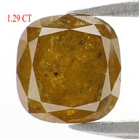 Natural Loose Cushion Diamond, Yellow Color Diamond, Natural Loose Diamond, Cushion Rose Cut Diamond, 1.29 CT Cushion Shape Diamond L2854